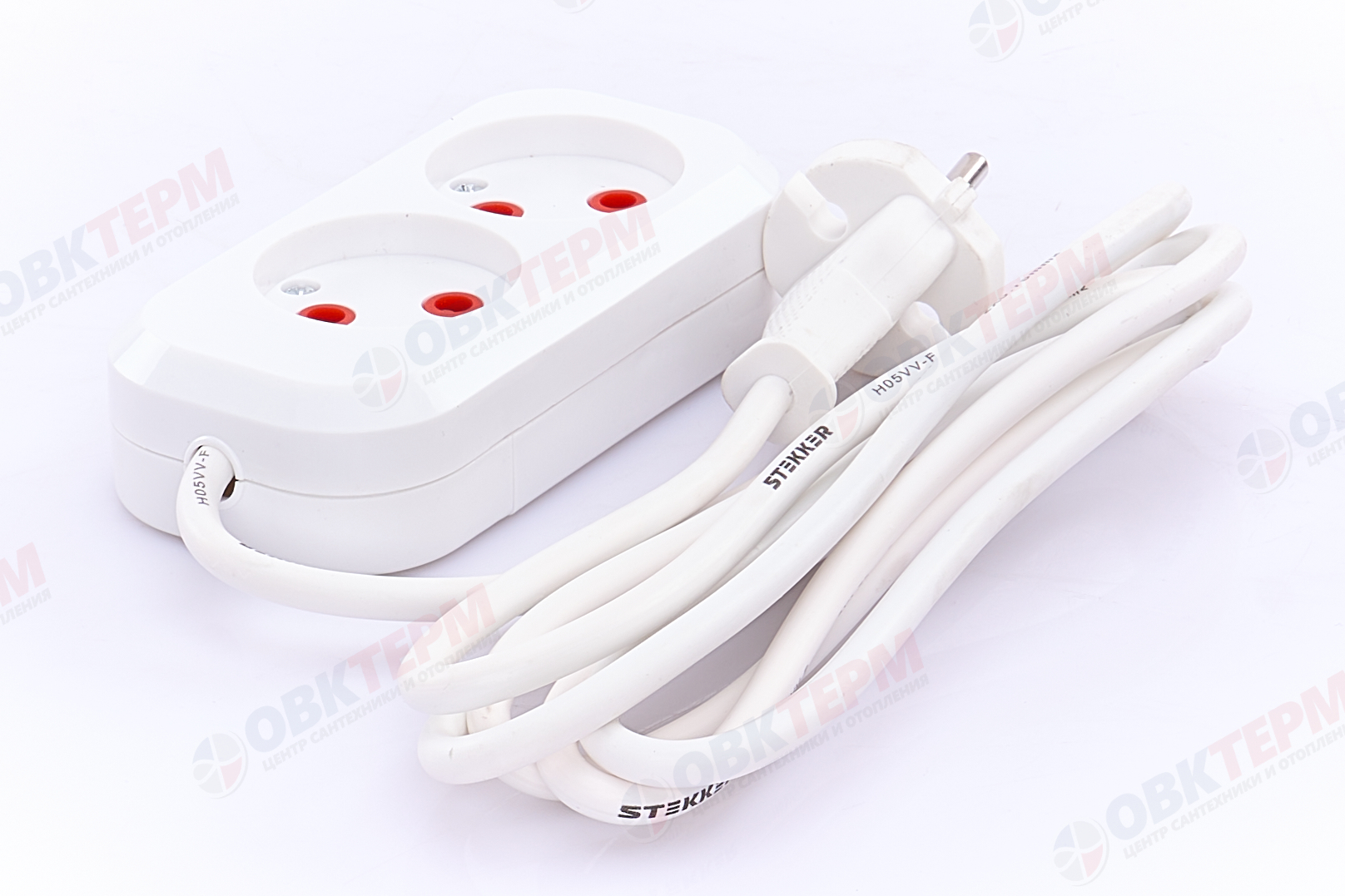 Удлинитель двухместный б/з 2x0,75, 2м, серия Home, STEKKER HM01-20-02 (У10-428), белый - миниатюра №5