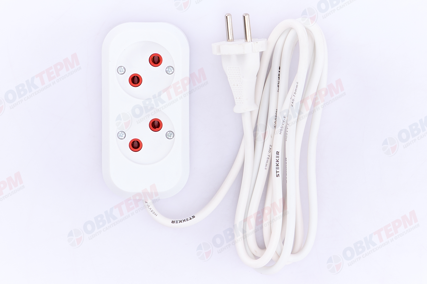 Удлинитель двухместный б/з 2x0,75, 2м, серия Home, STEKKER HM01-20-02 (У10-428), белый - миниатюра №7