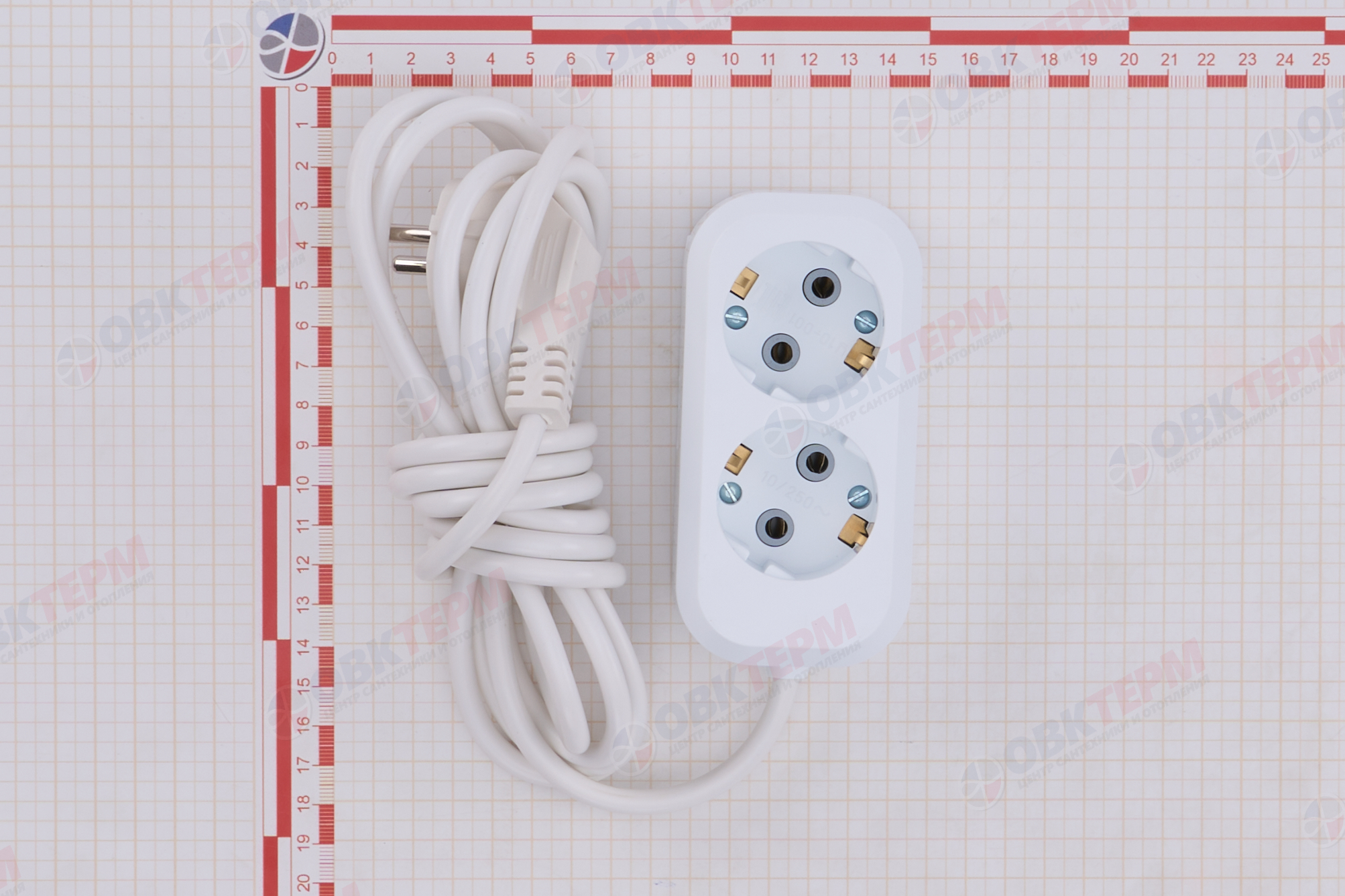 Удлинитель двухместный с/з 3x0,75, 3м, серия Home, STEKKER HM01-21-03  (У10-001), белый - миниатюра №7