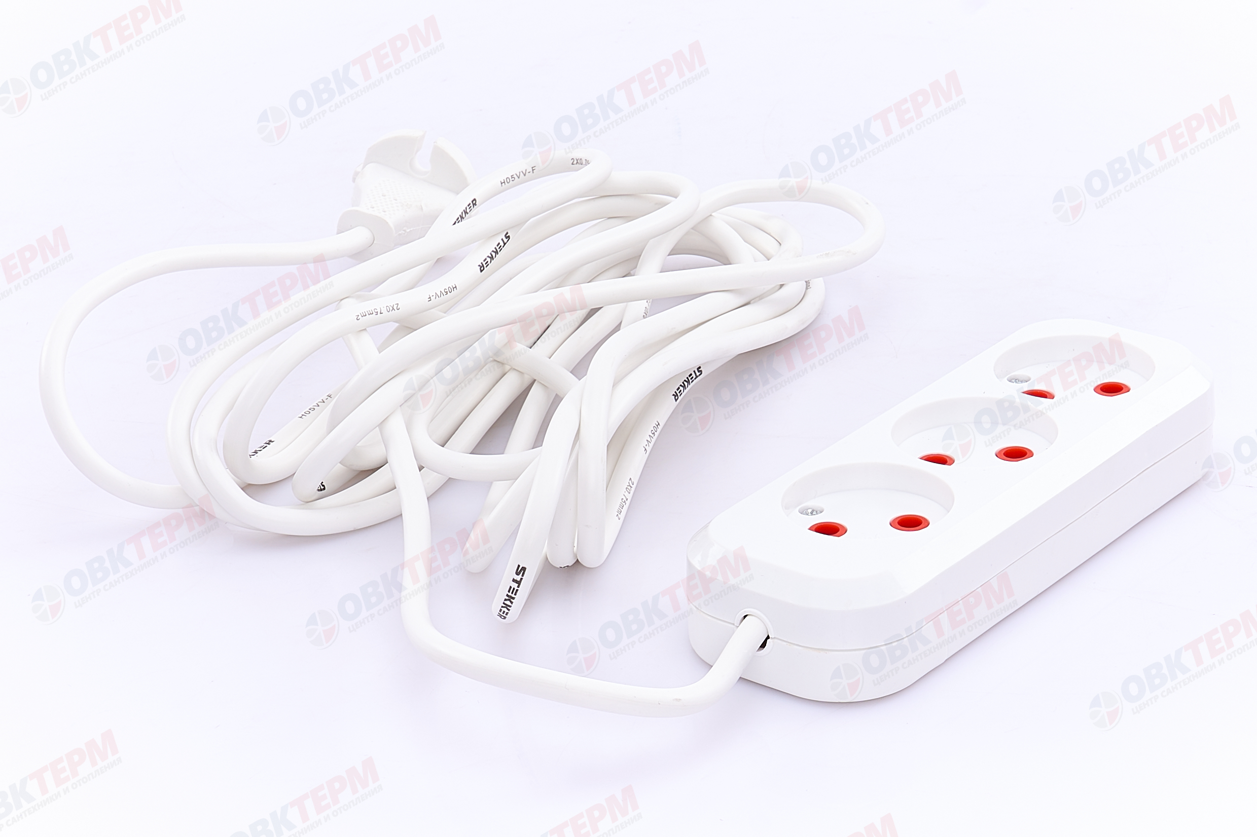 Удлинитель трехместный б/з, 2x0,75, 5м, серия Home, STEKKER HM01-30-05  (У10-430), белый - миниатюра №6