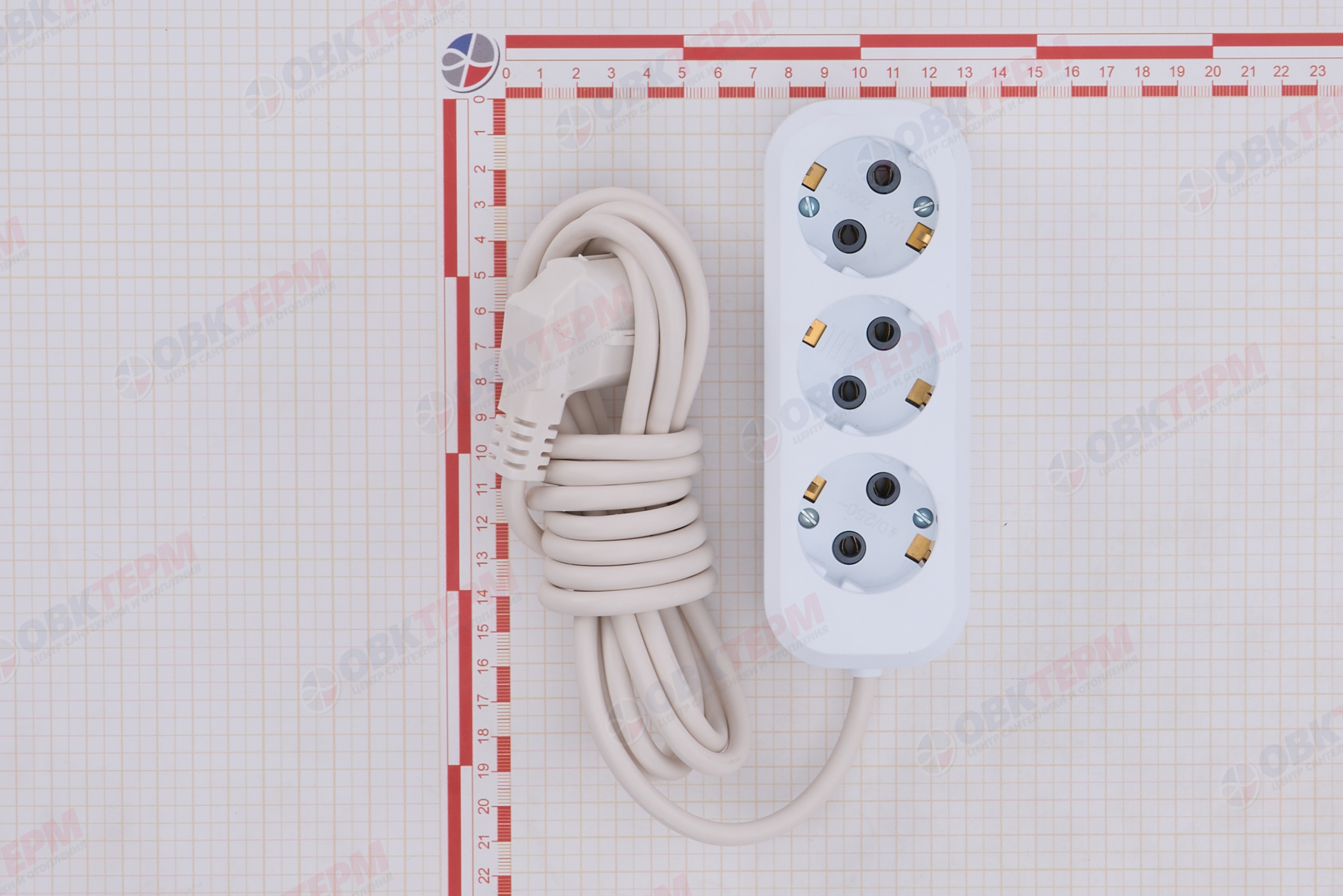 Удлинитель трехместный с/з 3x0,75, 3м, серия Home, STEKKER HM01-31-03 (У10-002), белый - миниатюра №11