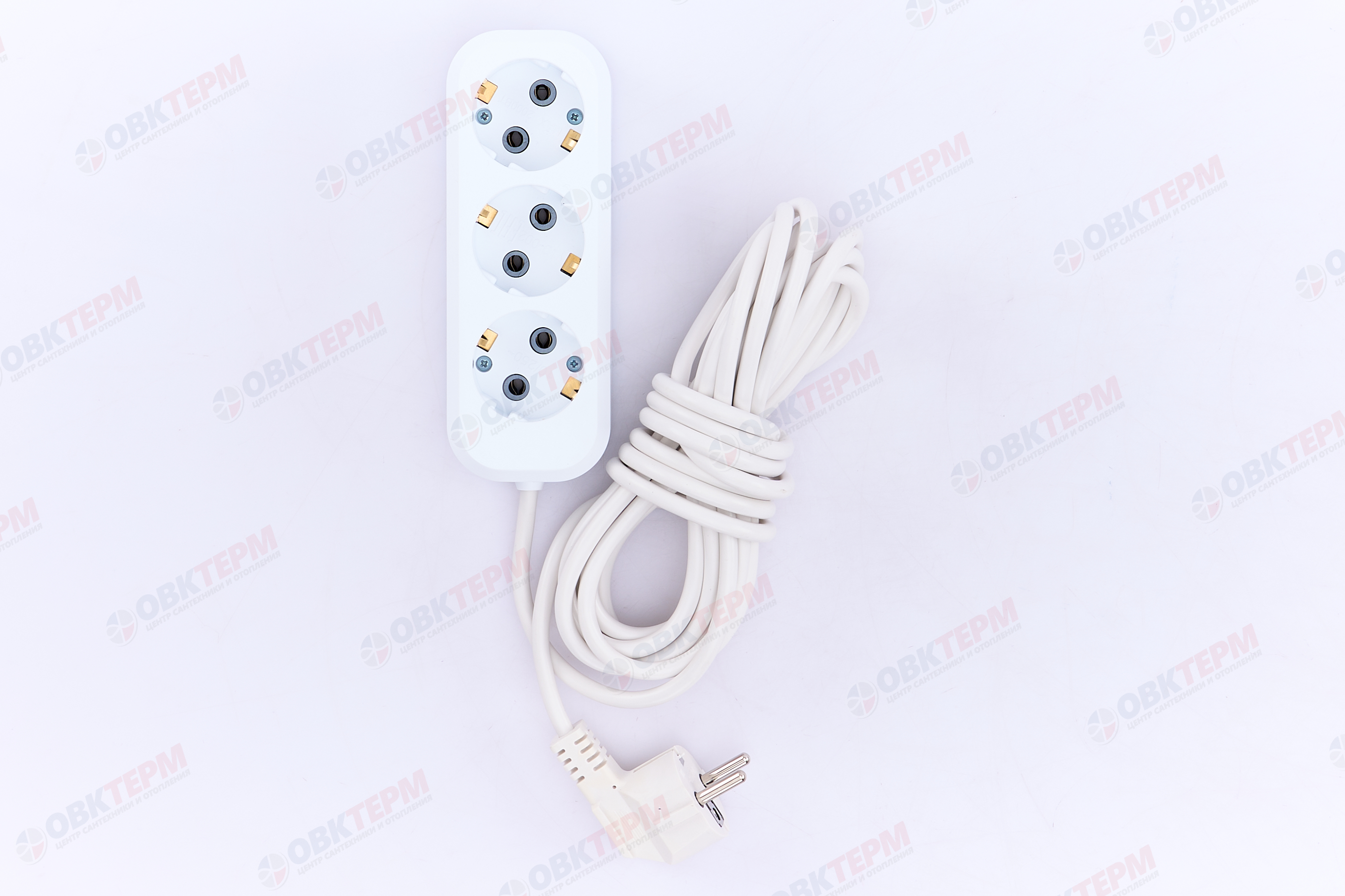 Удлинитель трехместный с/з 3x0,75, 5м, серия Home STEKKER HM01-31-05 (У10-002), белый - Изображение №5