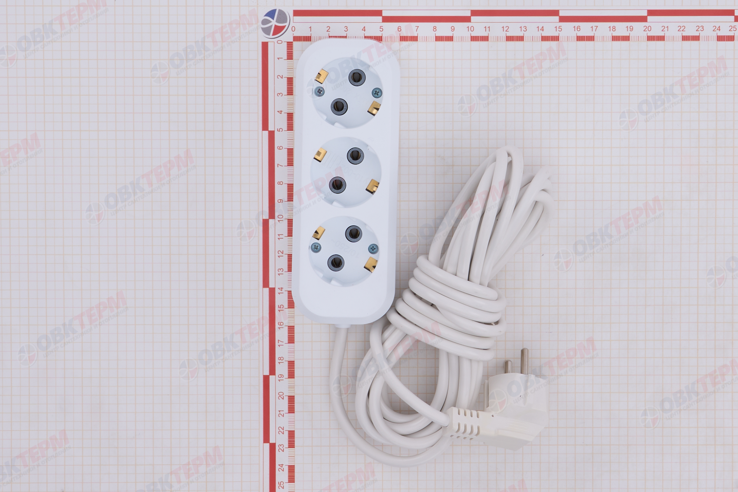 Удлинитель трехместный с/з 3x0,75, 5м, серия Home STEKKER HM01-31-05 (У10-002), белый - миниатюра №7