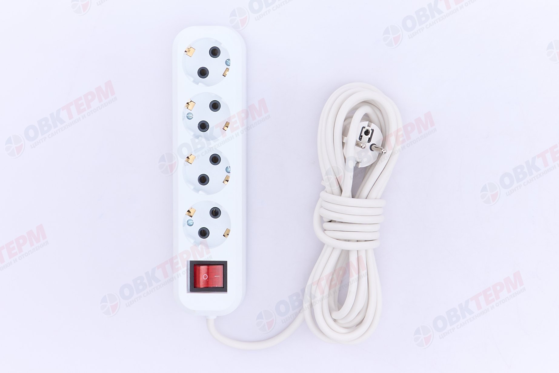 Удлинитель четырехместный с/з с выключателем, 3x0,75, 5м, серия Home, STEKKER HM03-41-05, белый - миниатюра №7