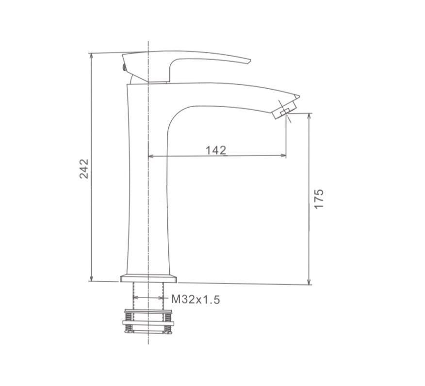 Смеситель д/раковины GAPPO G1007-72 латунь /хром /высокий /Ø35 /на гайке - миниатюра №2