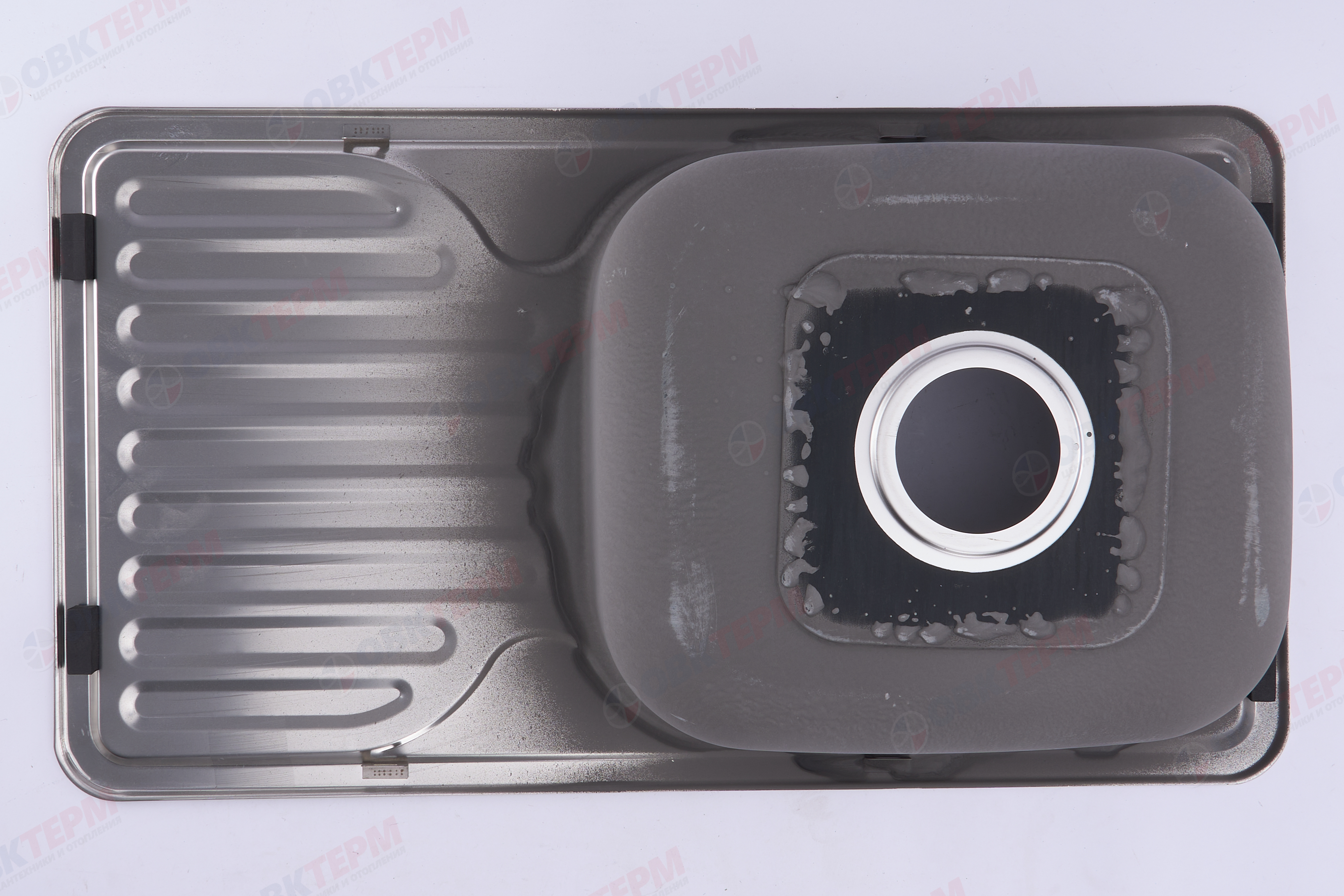ZERIX мойка Z7642-08-180E (SATIN) ВРЕЗНАЯ /сифон (10шт/ящ) - миниатюра №5