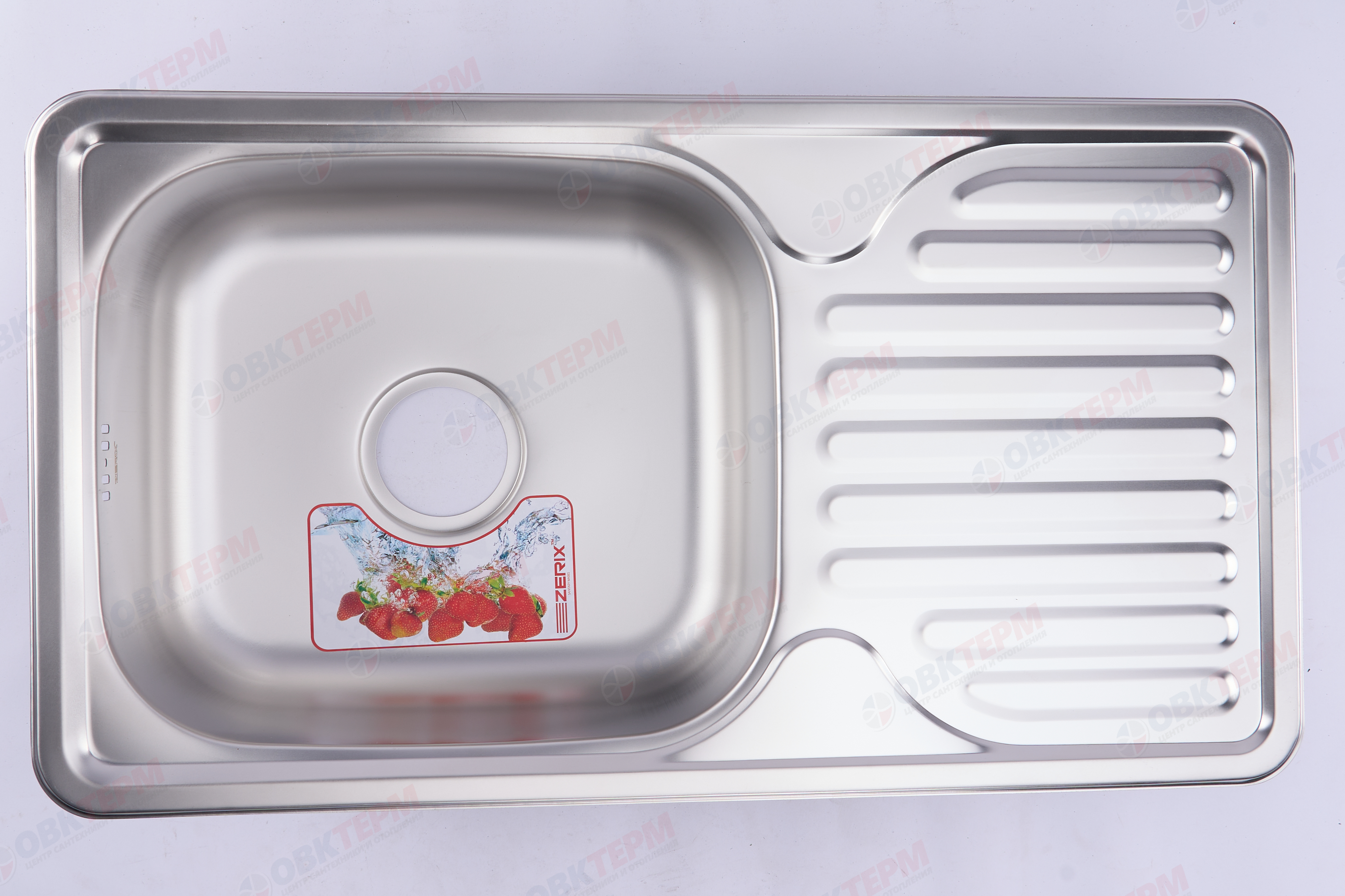 ZERIX мойка Z7642-08-180E (SATIN) ВРЕЗНАЯ /сифон (10шт/ящ) - миниатюра №6