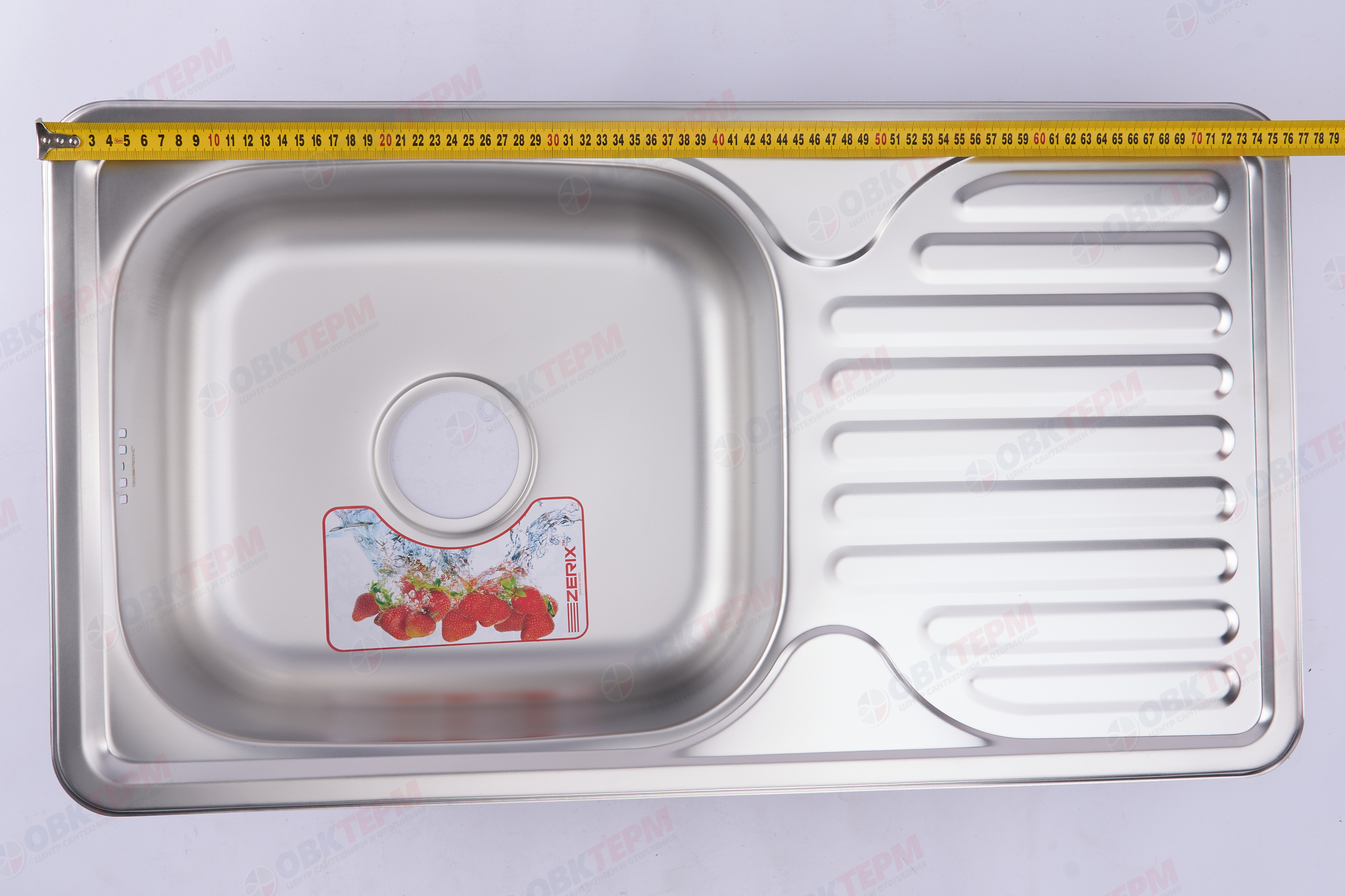 ZERIX мойка Z7642-08-180E (SATIN) ВРЕЗНАЯ /сифон (10шт/ящ) - миниатюра №7