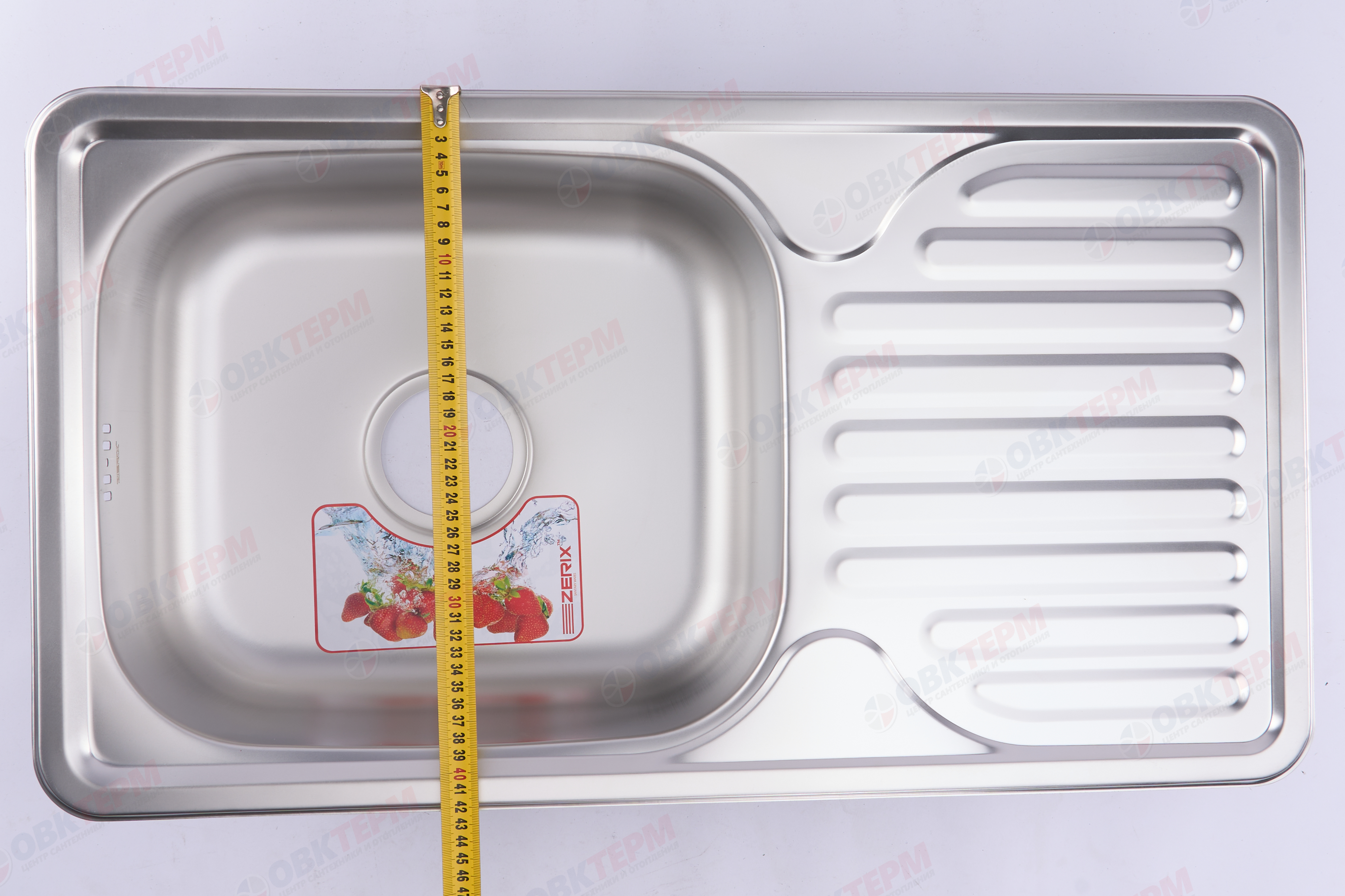 ZERIX мойка Z7642-08-180E (SATIN) ВРЕЗНАЯ /сифон (10шт/ящ) - миниатюра №8
