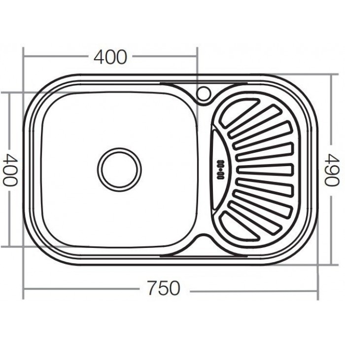 ZERIX мойка Z7549-08-180MD (micro decor) ВРЕЗНАЯ /сифон (10шт/ящ) - миниатюра №2