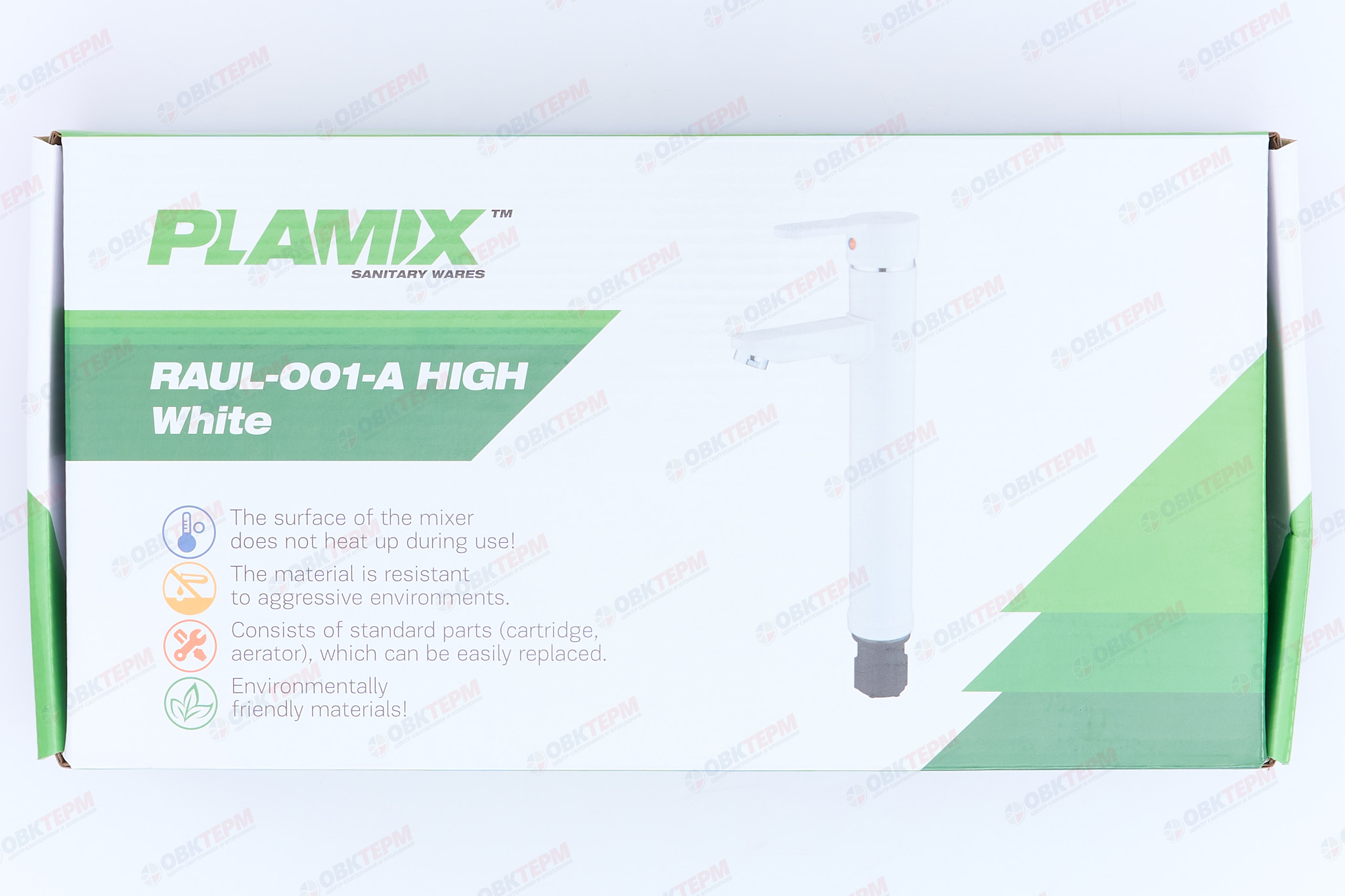 Смеситель для умывальника PLAMIX RAUL-001-A HIGH White (без подводки) (10шт/ящ) - миниатюра №6