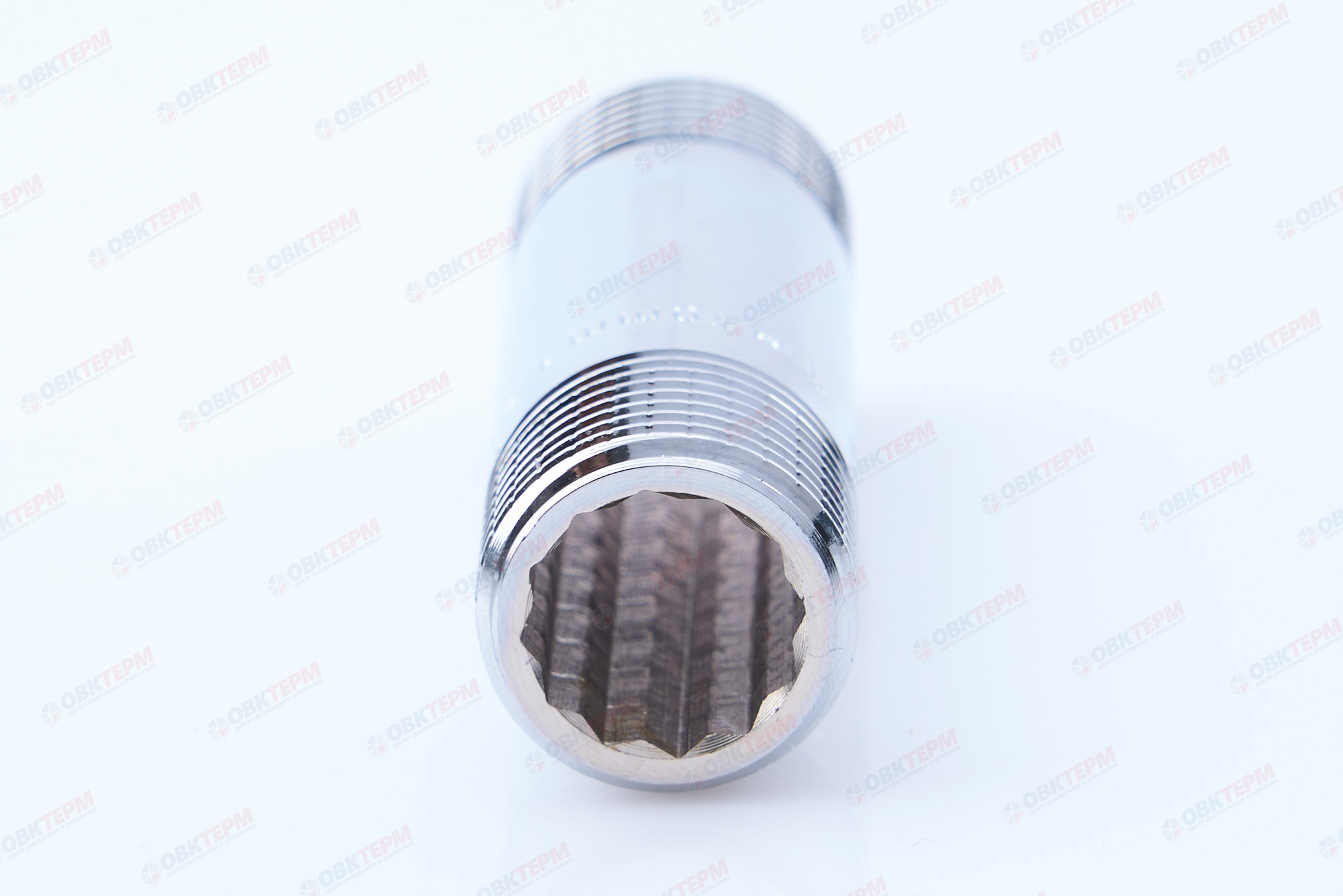 Ниппель 1/2" х 1/2" 70мм   Хром  TIM   (10шт/130ящ) - Изображение №3