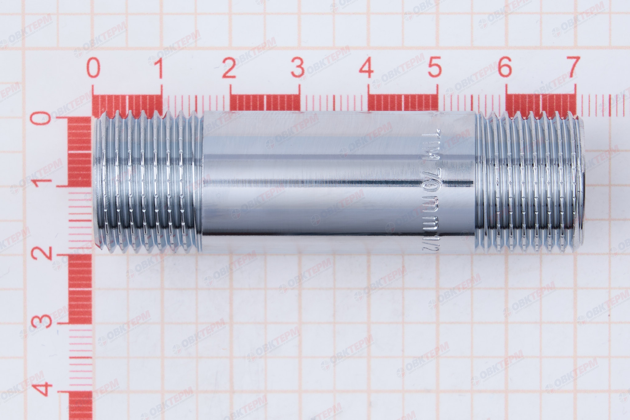 Ниппель 1/2" х 1/2" 70мм   Хром  TIM   (10шт/130ящ) - Изображение №5