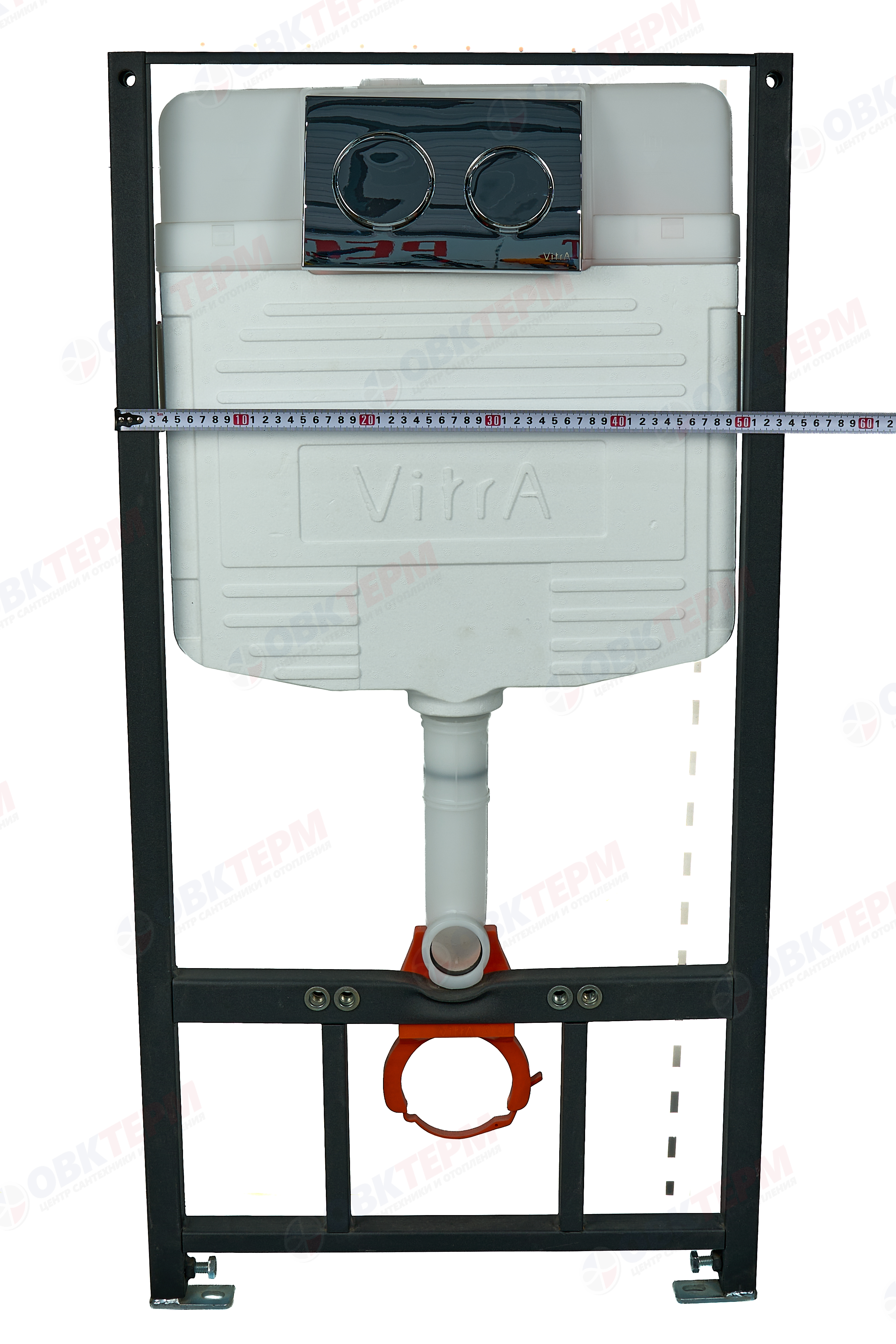 Комплект унитаза с инсталляц. VitrA Normus 9842B003-7206 с сиденьем SC и хром клавишей смыва - Изображение №5