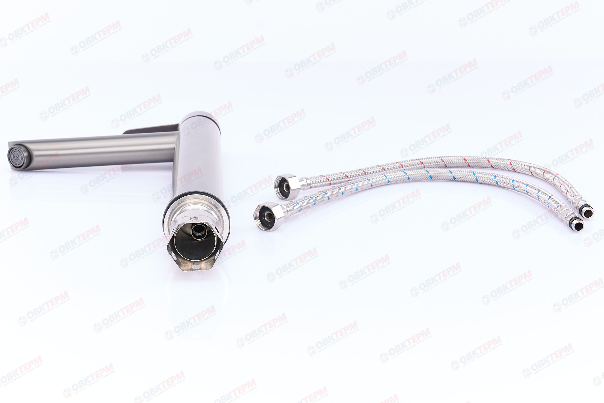 Смеситель д/умывальника FRAР F10801-29 оружейная сталь нерж/сталь ВЫСОКИЙ (Ø35, на гайке) (10 шт) - миниатюра №5