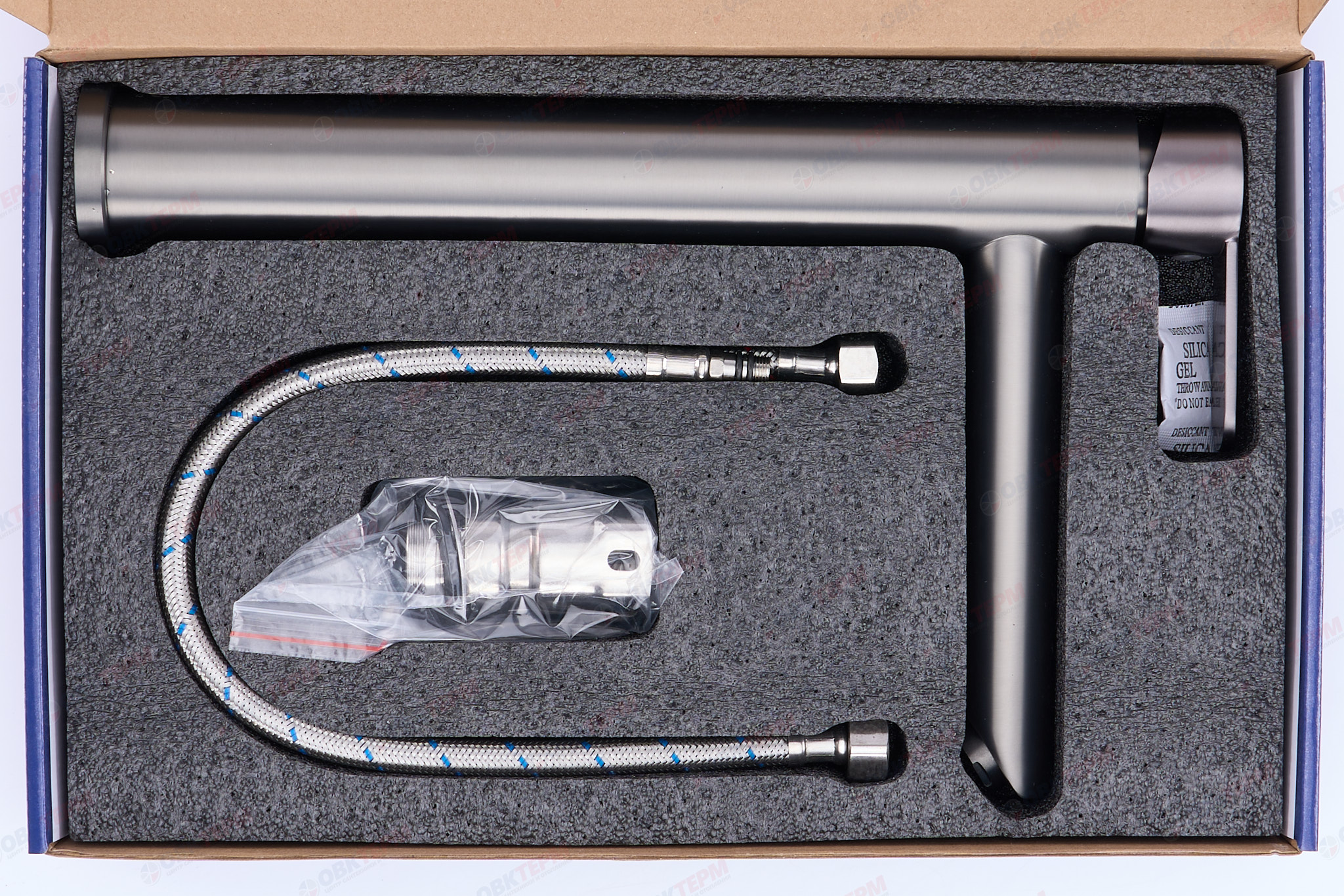 Смеситель д/умывальника FRAР F10801-29 оружейная сталь нерж/сталь ВЫСОКИЙ (Ø35, на гайке) (10 шт) - миниатюра №6