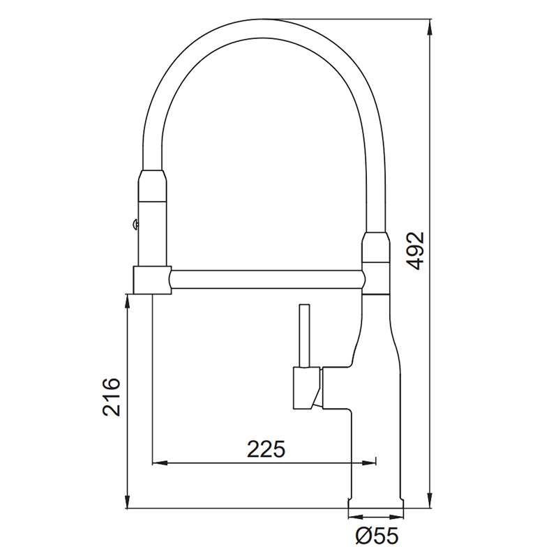 Смеситель д/кухни KOER KI-70005-05 из нерж. стали SUS304 (Цвет черный+силик.излив) - миниатюра №9