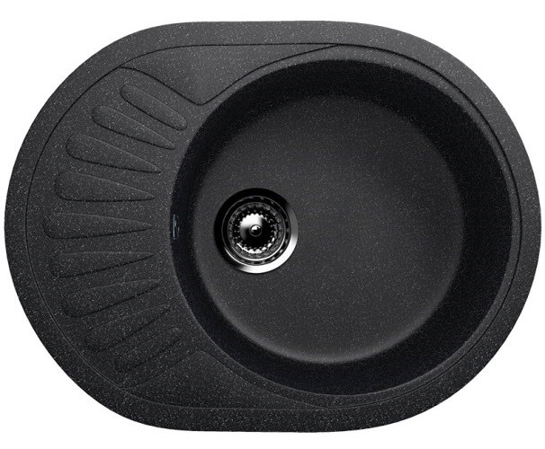 Мойка овальная Ulgran U - 107м - 308 (черный) 570*450мм - изображение №1