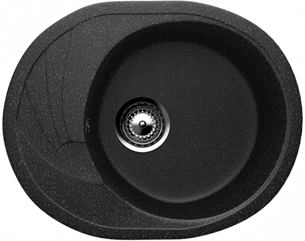 Мойка овальная Ulgran U - 403 - 308 (черный) 570*465мм - изображение №1