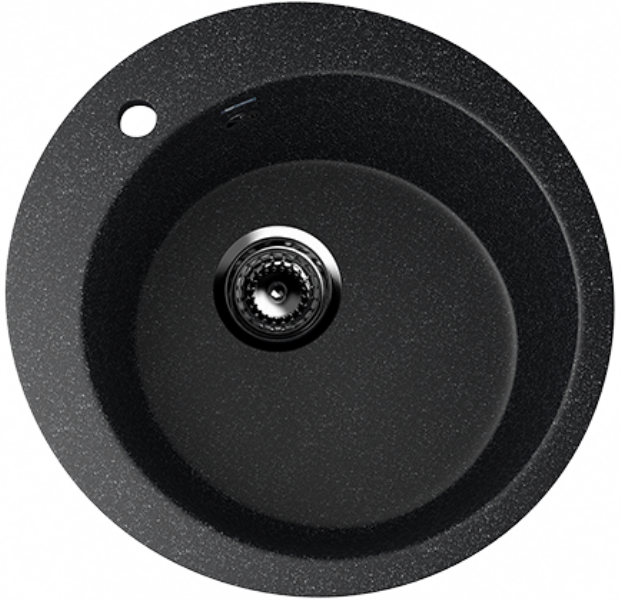 Мойка круглая Ulgran U - 405 - 308 (черный) 495мм - Изображение №1