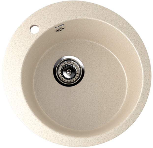 Мойка круглая Ulgran U - 405 - 328 (бежевый) 495мм - Изображение №1