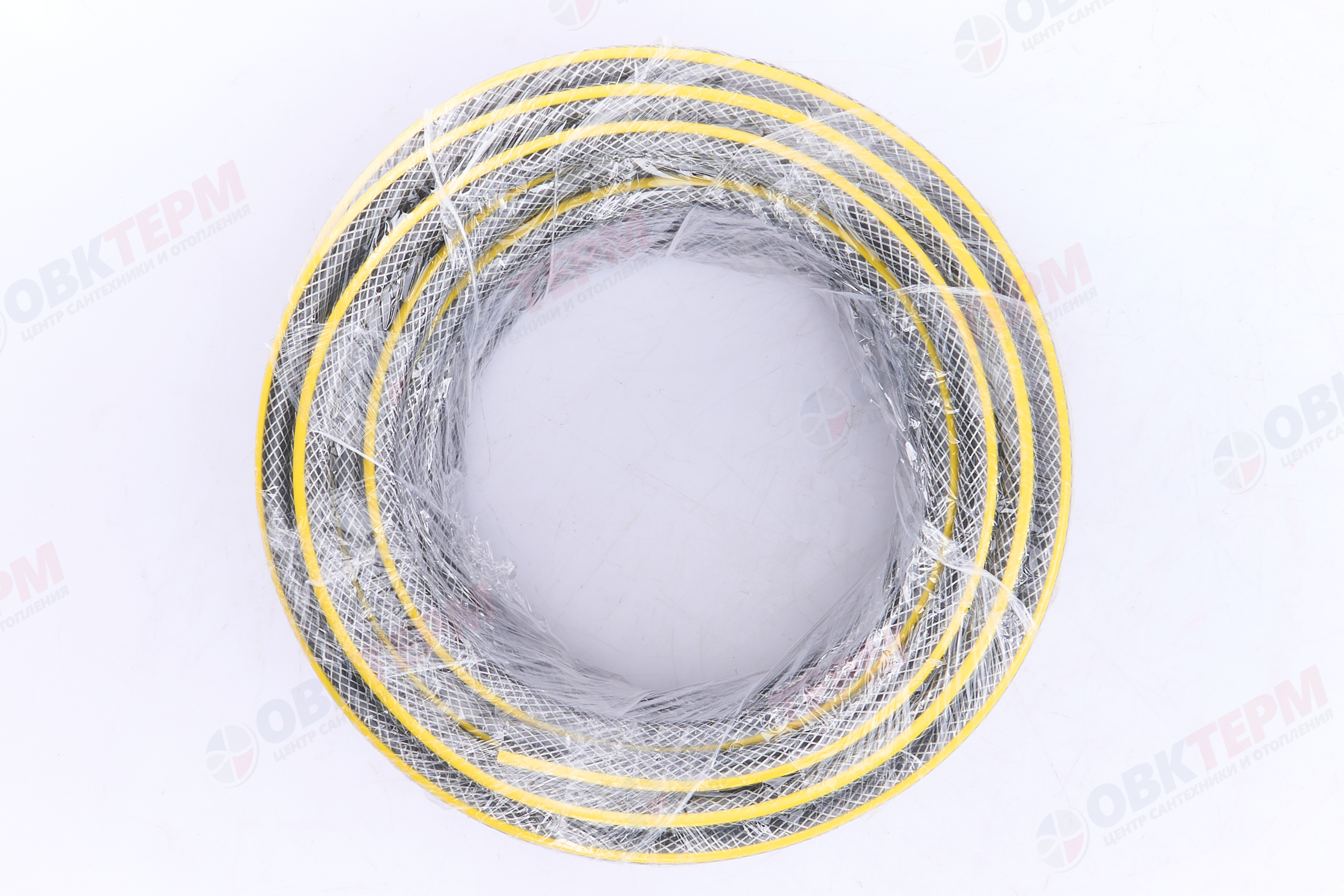 Шланг поливочный ПВХ "CRAB" Напорный 1/2  3-х слойный желтая полоса (25м) - миниатюра №7