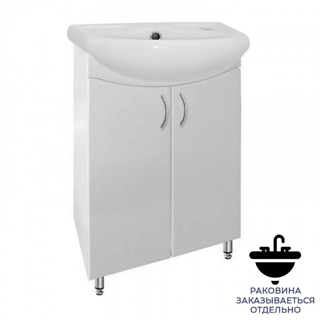 Тумба напольная  50 Ладога ТИТАН белая (ум. Аттика 50) Flamenco (В820хШ490хГ300) - Изображение №1