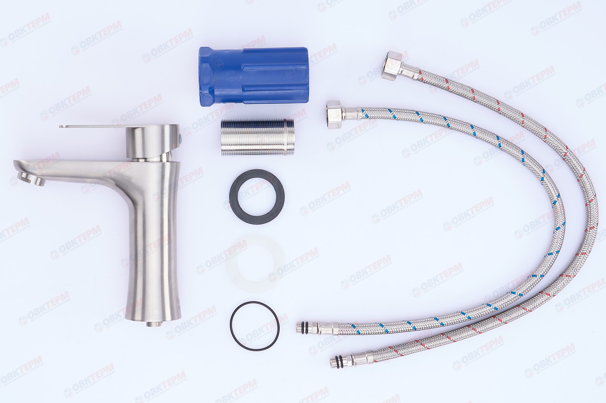 Смеситель д/умывальника нерж/сталь FRAP F1048   (катридж 35мм, на ГАЙКЕ) - миниатюра №4