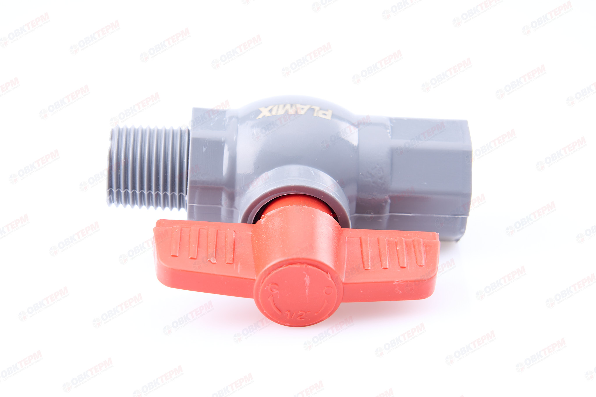 Кран  шаровый пластиковый     1/2"  ВН (серый)  PLAMIX  (250шт) - Изображение №3