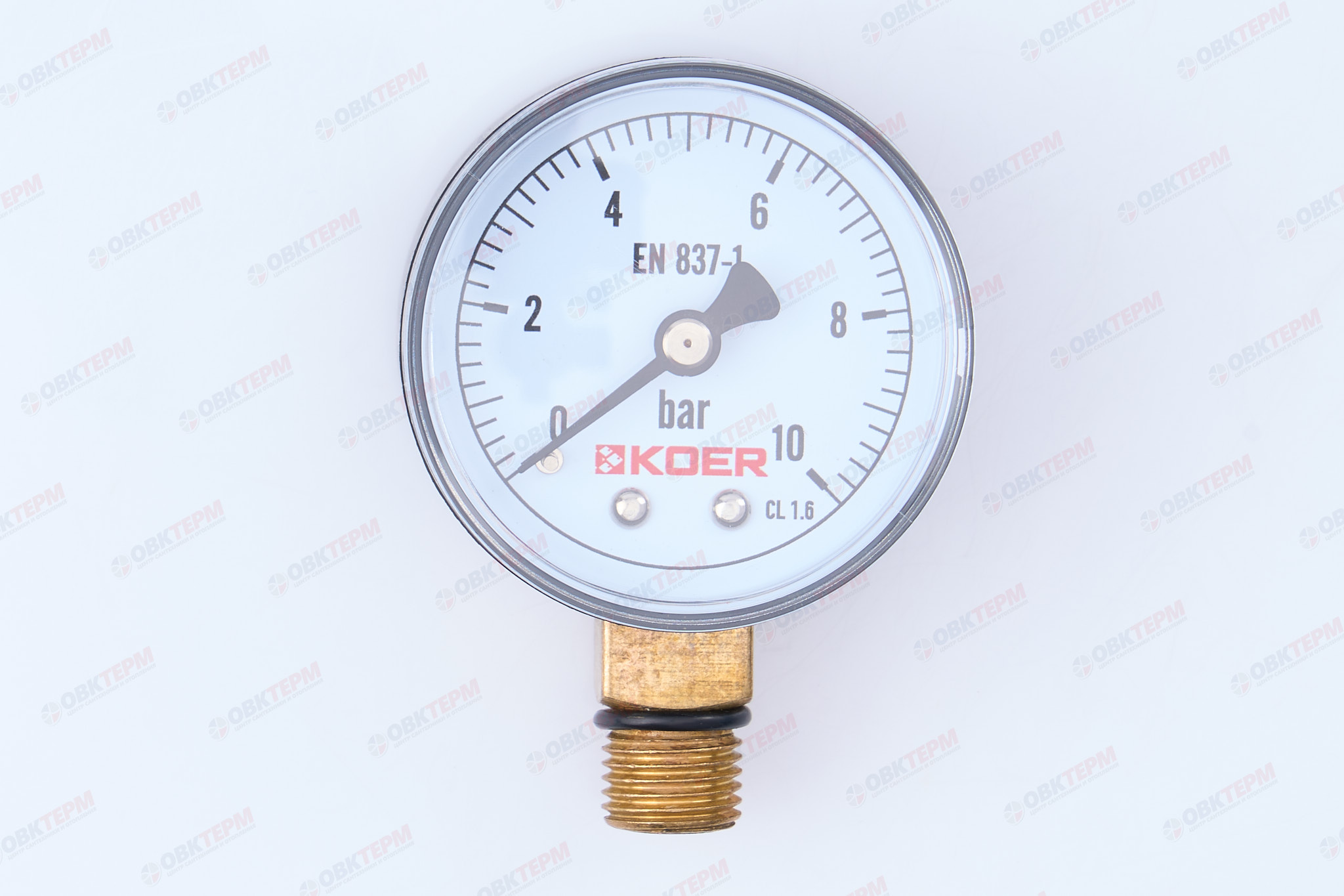 МАНОМЕТР 10 атм D=50mm  нижнее подключение KOER KM (502R) - Изображение №1