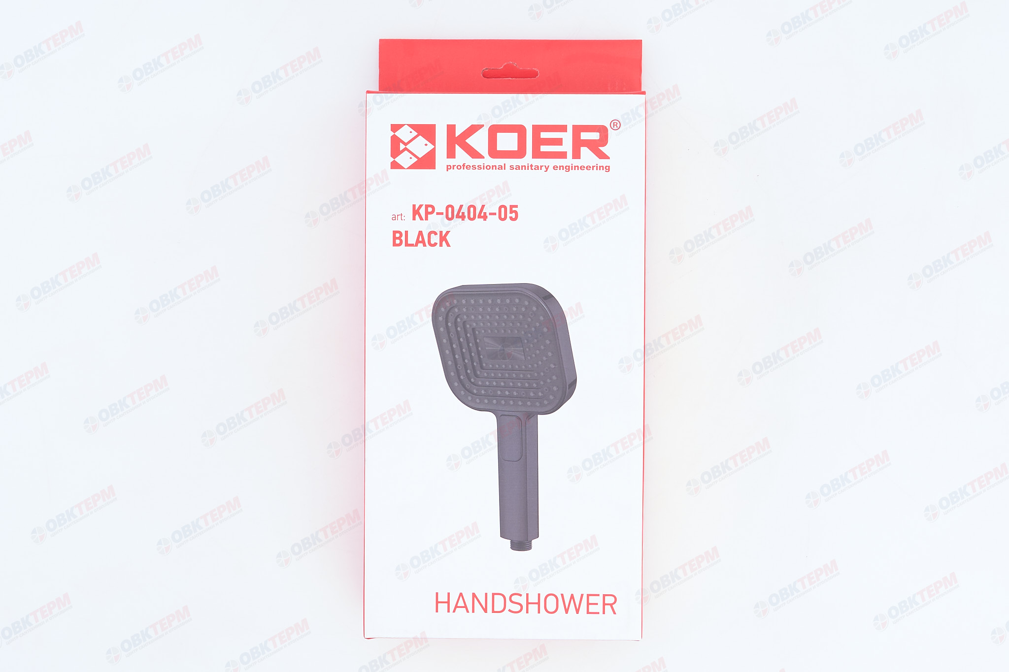 Лейка д/душа ручная KOER KP-0404-05 (3 режима, цвет ЧЕРНЫЙ) 135*115мм (30 шт/ящ) - миниатюра №6