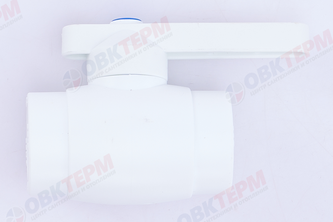 Кран пластиковый шаровый  32  (латунный  шар)  стандарт  БЕЛЫЙ PP-R   (RTP)    (20/1) - Изображение №2