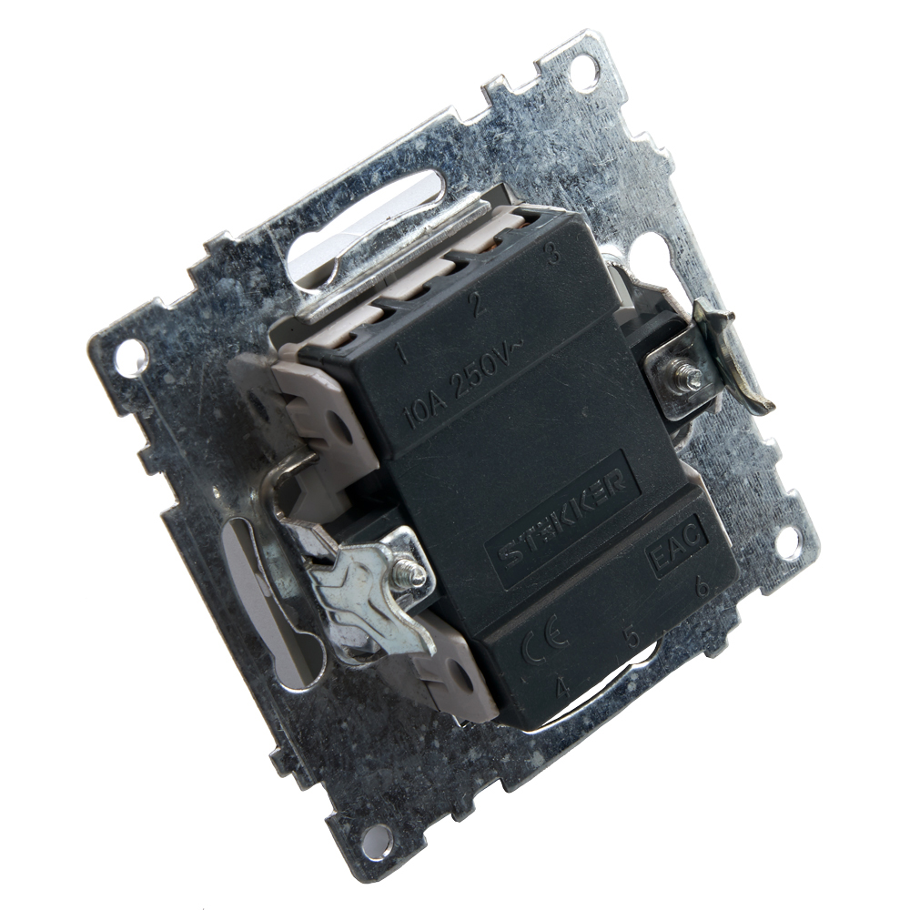 Выключатель 2-клавишный c инд. (механизм) 250В, 10А, STEKKER серия Катрин, GLS10-7102-02, шампань - миниатюра №5