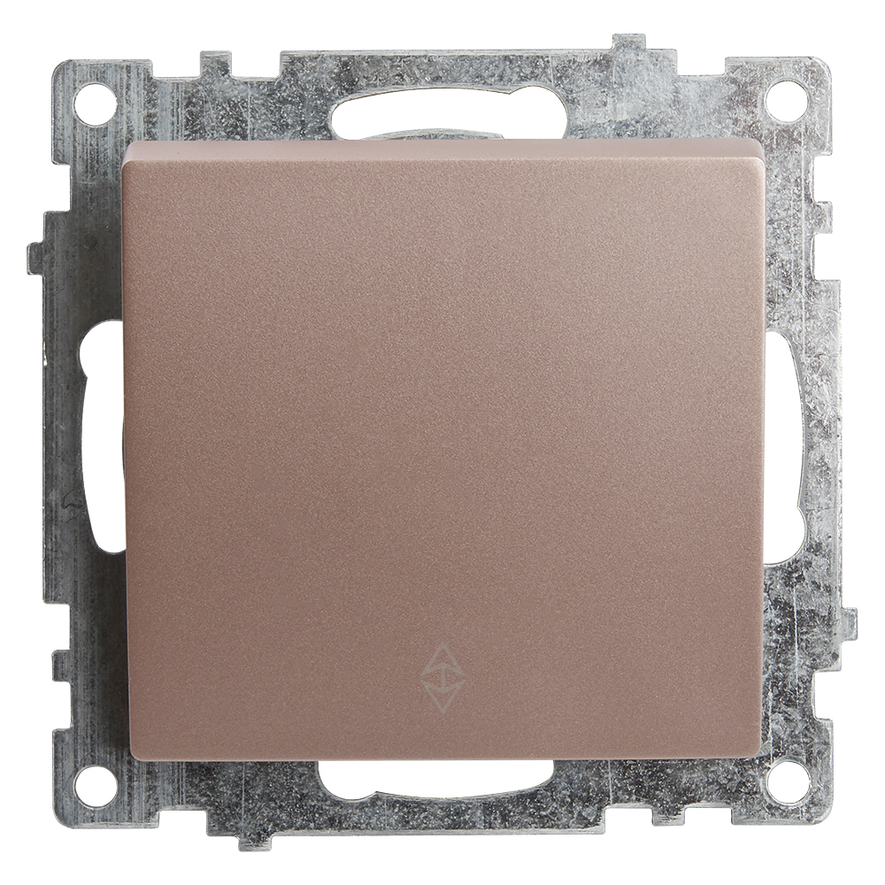 Переключатель 1-клавишный (механизм), 250В, 10A, STEKKER серия Катрин, GLS10-7105-02, шампань - изображение №1