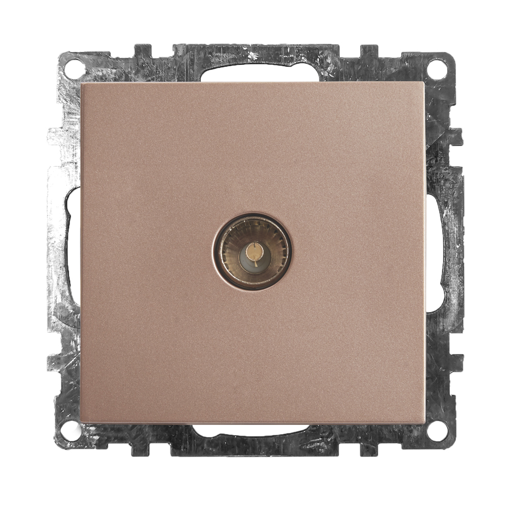 Розетка телев. 1-местная (механизм), 75 Ом, 5-862МГц, STEKKER серия Катрин, GLS00-7108-02, шампань - миниатюра №3