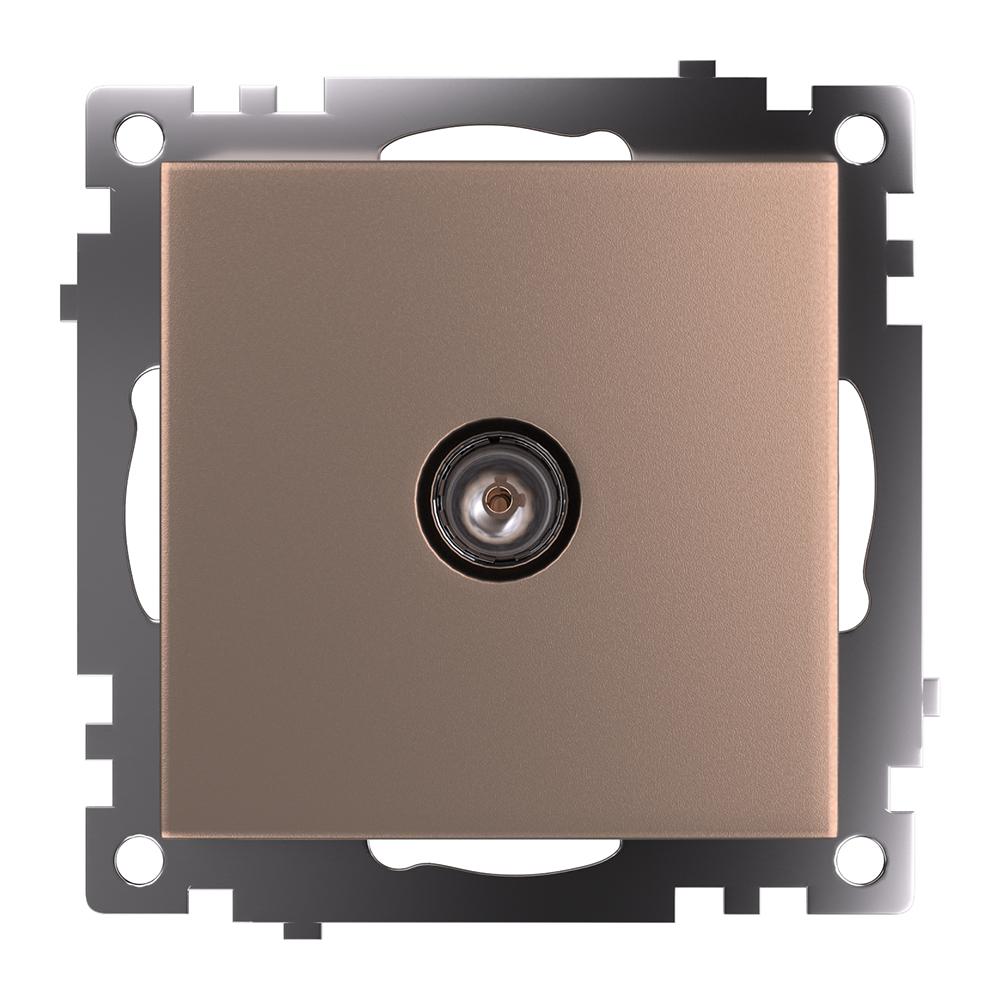 Розетка телев. 1-местная (механизм), 75 Ом, 5-862МГц, STEKKER серия Катрин, GLS00-7108-02, шампань - изображение №1