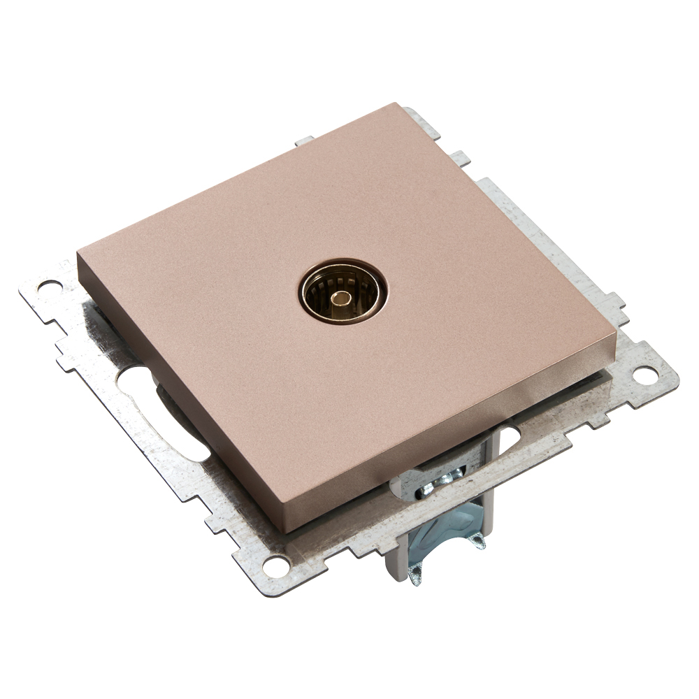 Розетка телев. 1-местная (механизм), 75 Ом, 5-862МГц, STEKKER серия Катрин, GLS00-7108-02, шампань - миниатюра №7