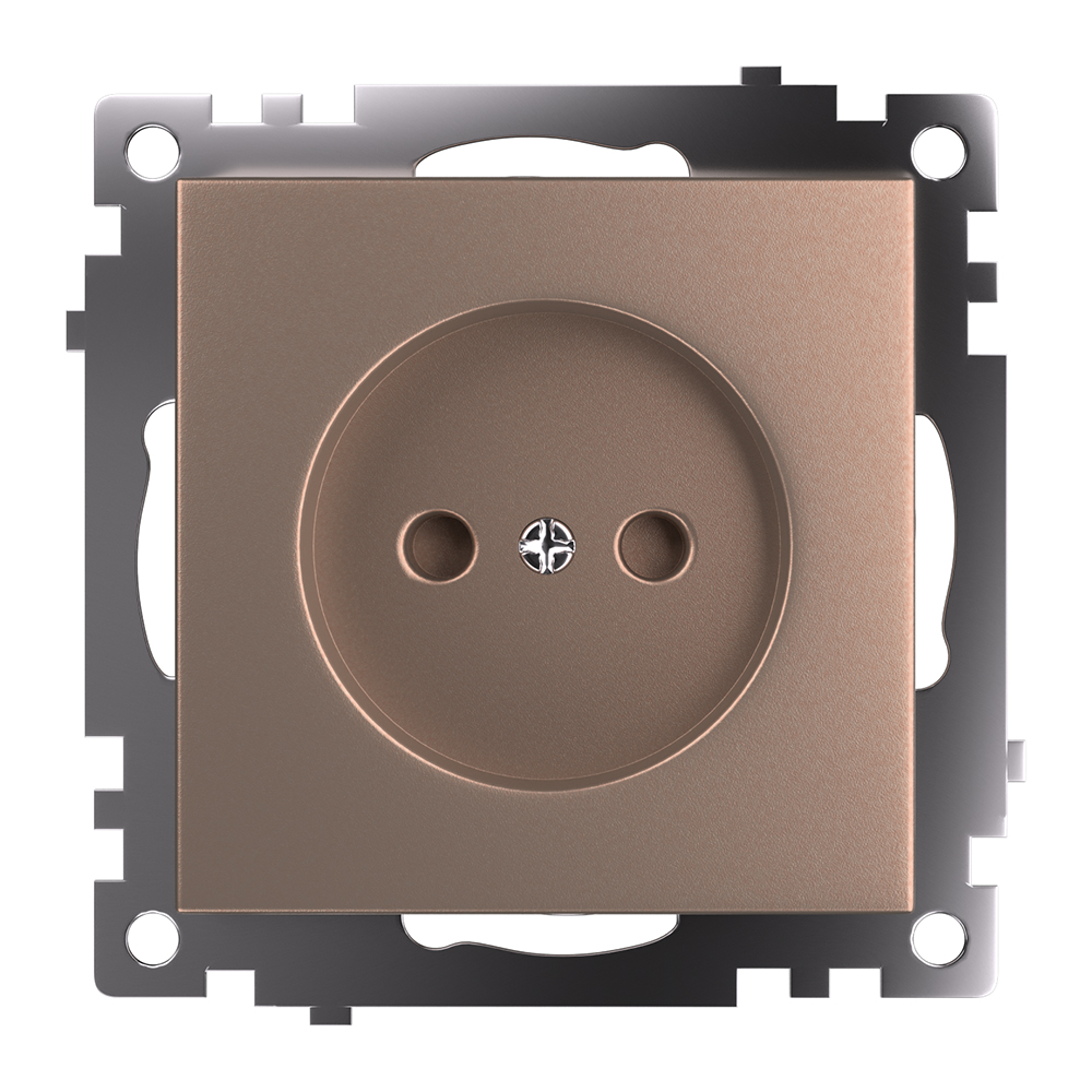 Розетка 1-местная с защит. шторкой (механизм) б/з, 10А, STEKKER серия Катрин, GLS10-7109-02, шампань - миниатюра №2