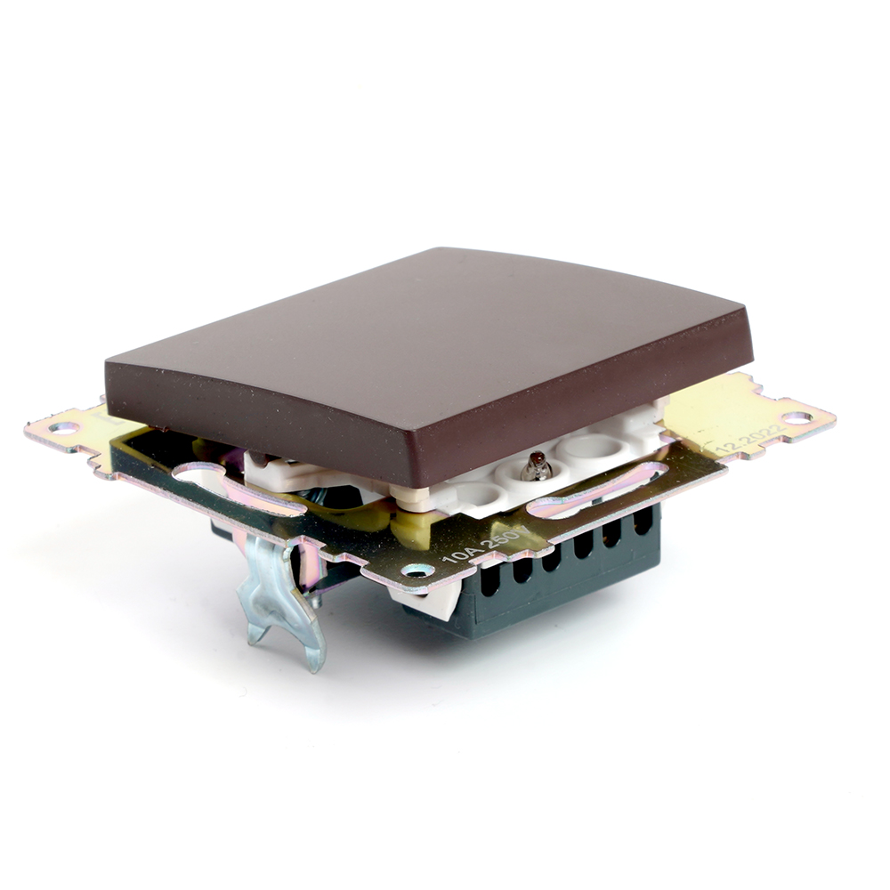 Переключатель 1-клавишный (механизм), 250В, 10А, STEKKER серия Катрин, шоколад - миниатюра №8