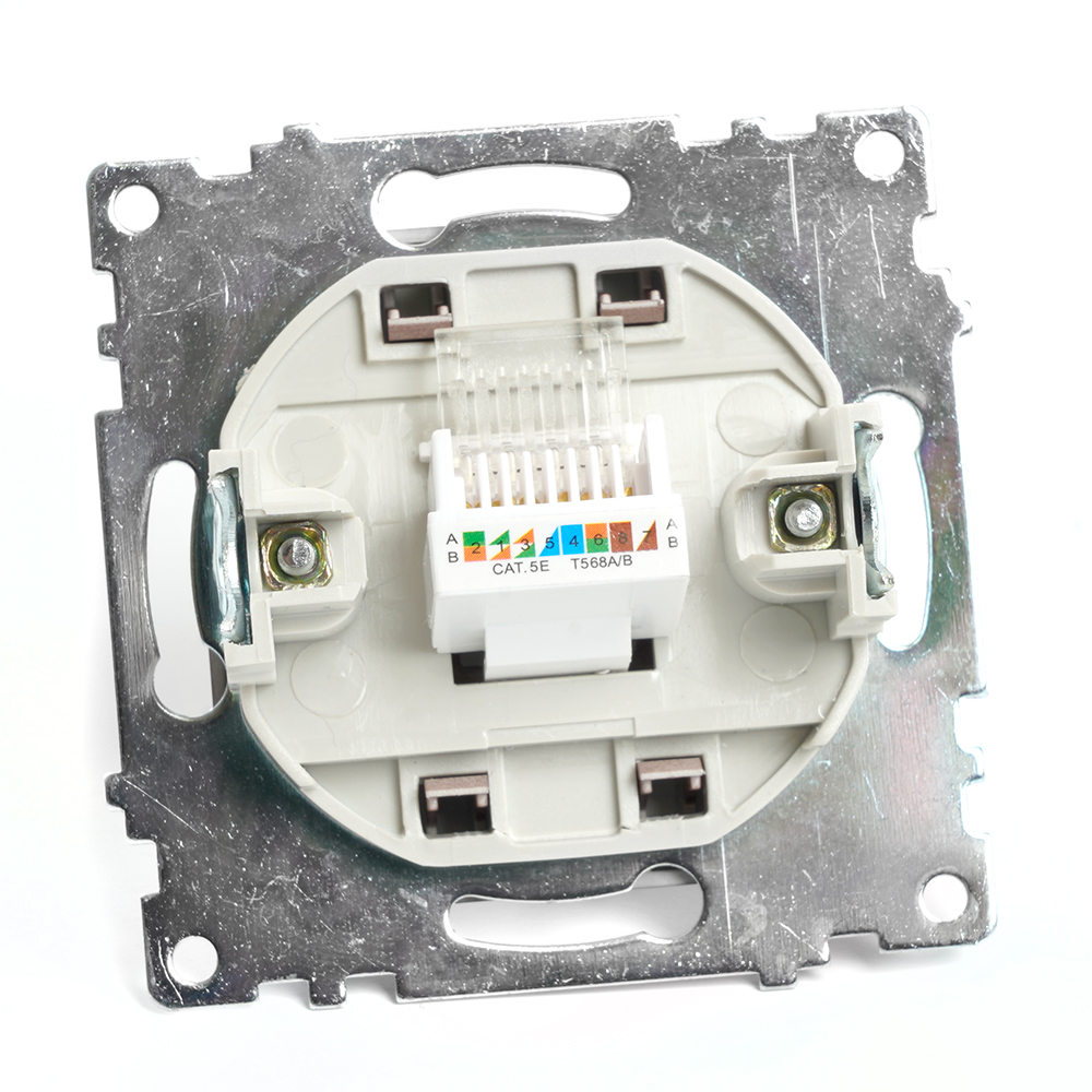 Розетка компьютерная 1-местная RJ-45 (механизм), STEKKER серия Катрин, GLS00-7107-04, шоколад - миниатюра №8