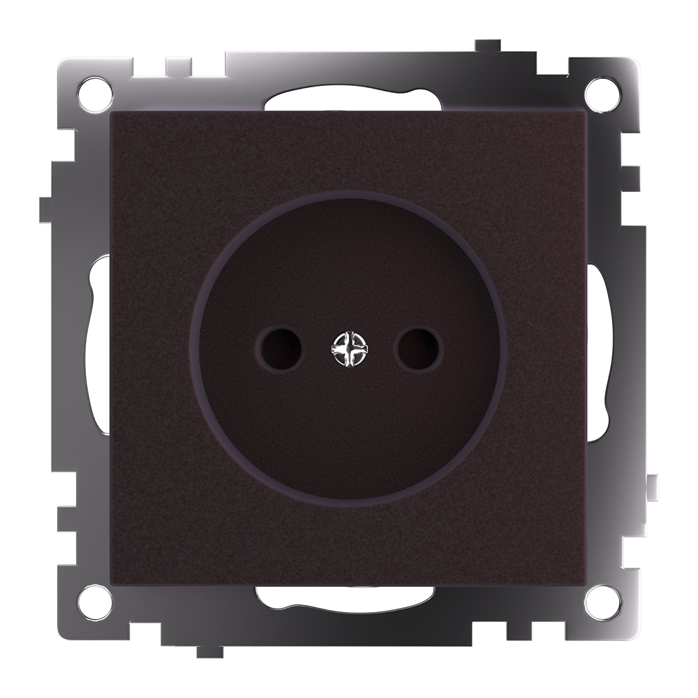 Розетка 1-местная с защит. шторкой (механизм) б/з, 10А, STEKKER серия Катрин, GLS10-7109-04, шоколад - миниатюра №8