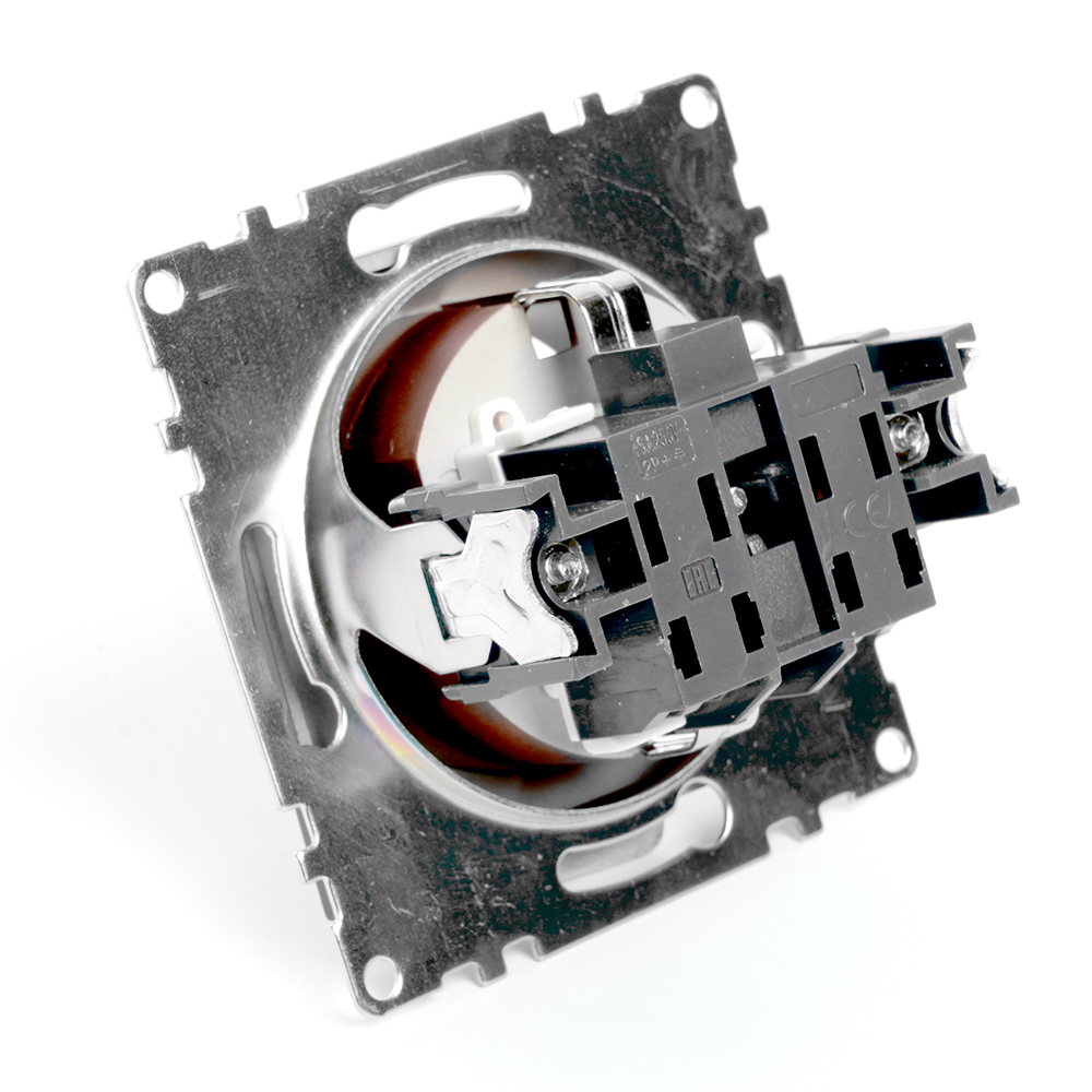 Розетка 1-местная с защит. шторкой с/з (механизм), 16А, STEKKER серия Катрин, GLS16-7110-04, шоколад - миниатюра №3