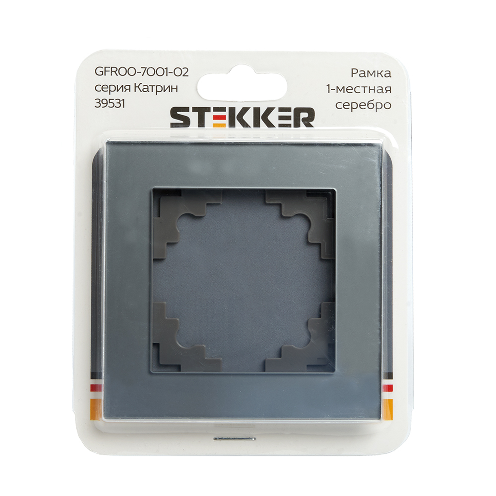 Рамка 1-местная, STEKKER серия Катрин, GFR00-7001-03, серебро - Изображение №4