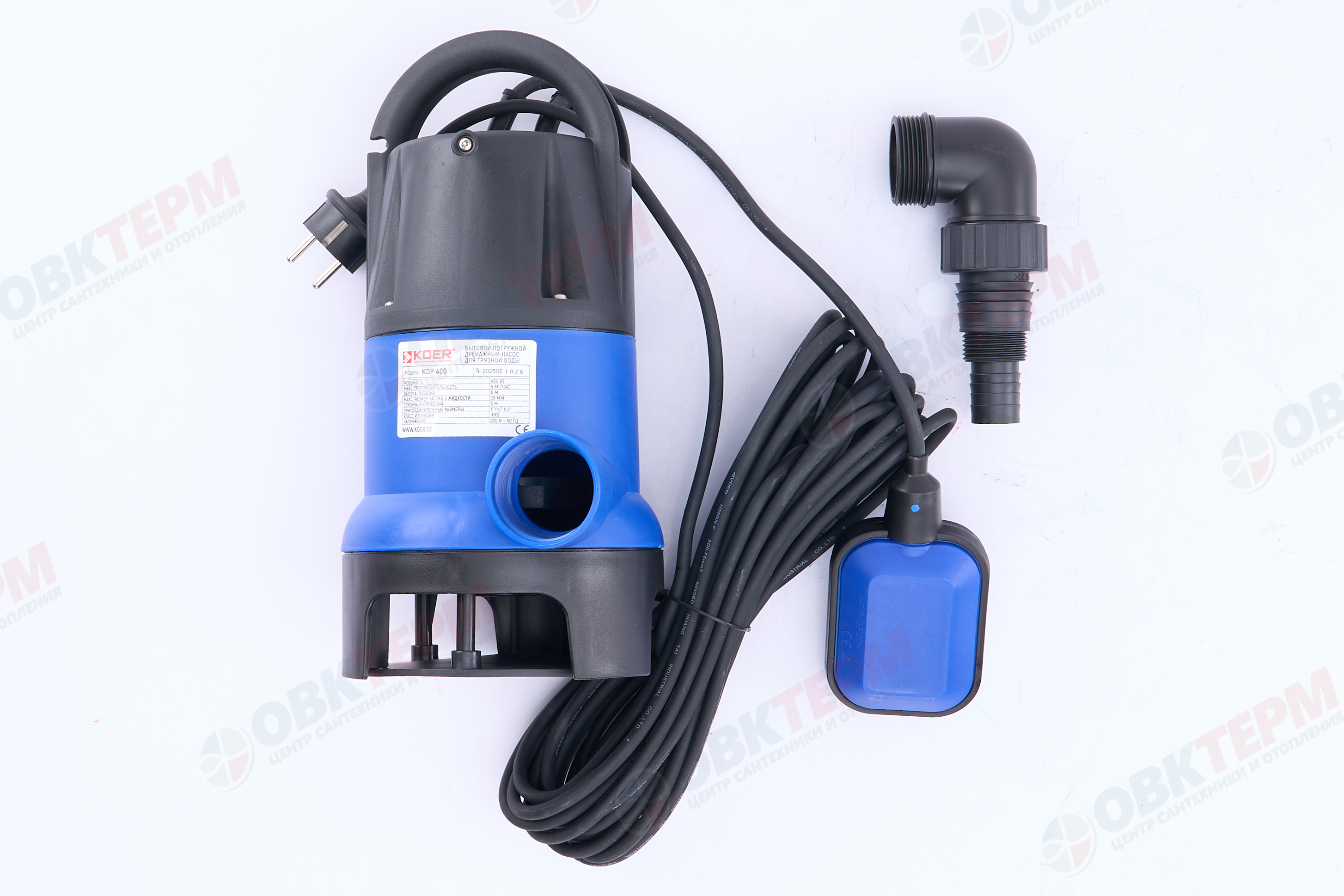 Насос дренажный  KDP  400  KOER (0,4кВт/150л.м./6м.) - миниатюра №6