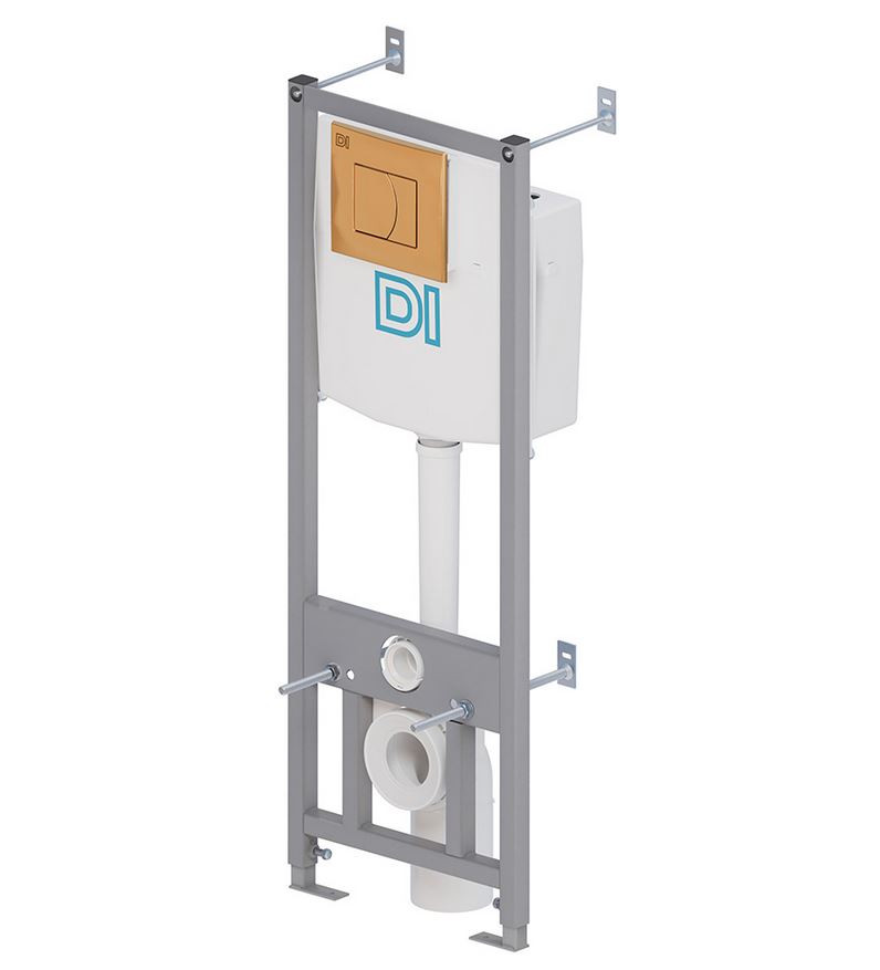 Инсталляц. сист д/унитаза DI (Тип 2-З-DI / кнопка / цвет ЗОЛОТО) - Изображение №1