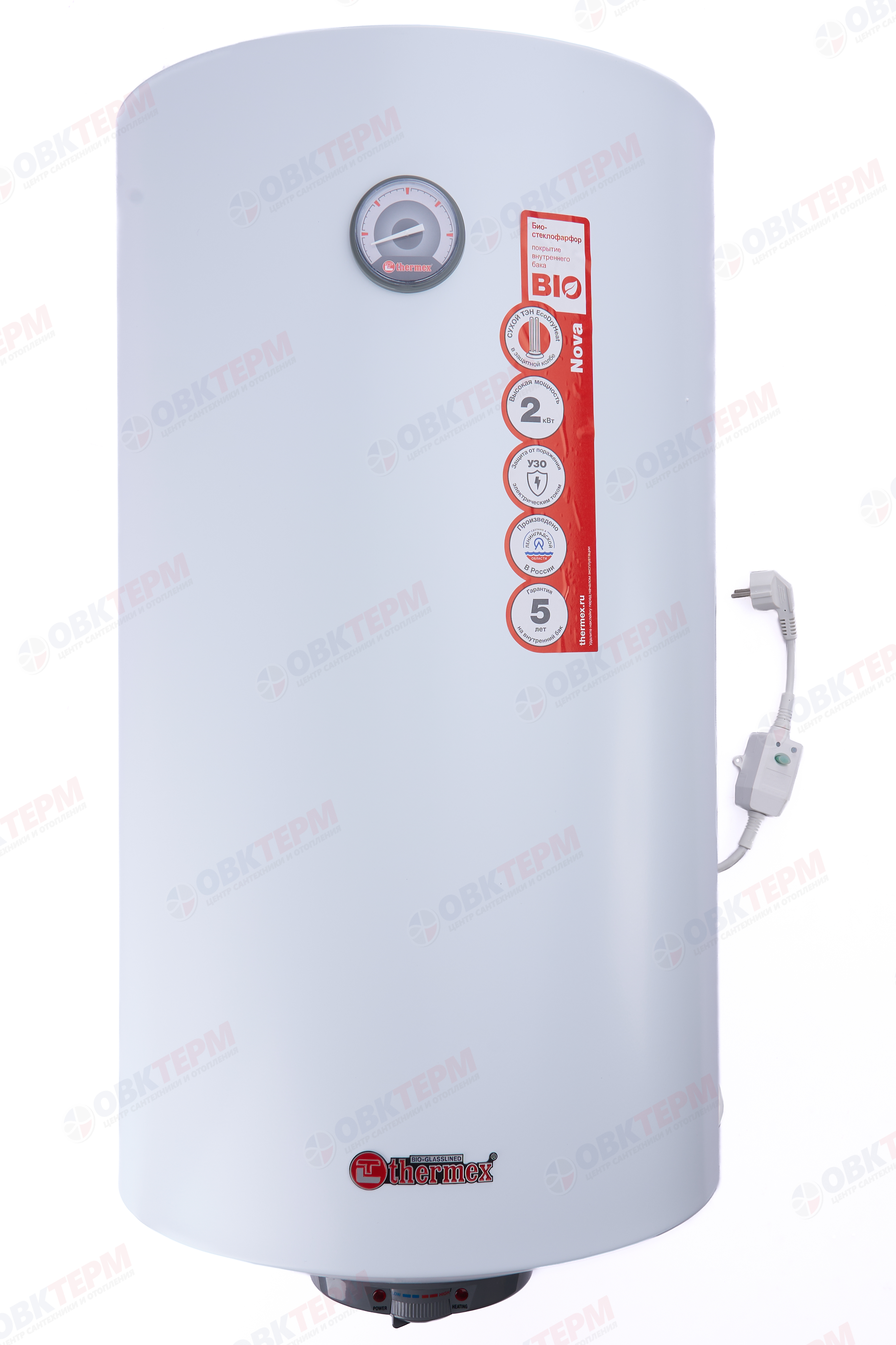 Водонагреватель электрический бытовой THERMEX Nova 100 V (вертик.,сухой,тэн 2,0 кВт, в903,ш445,г459) - Изображение №2