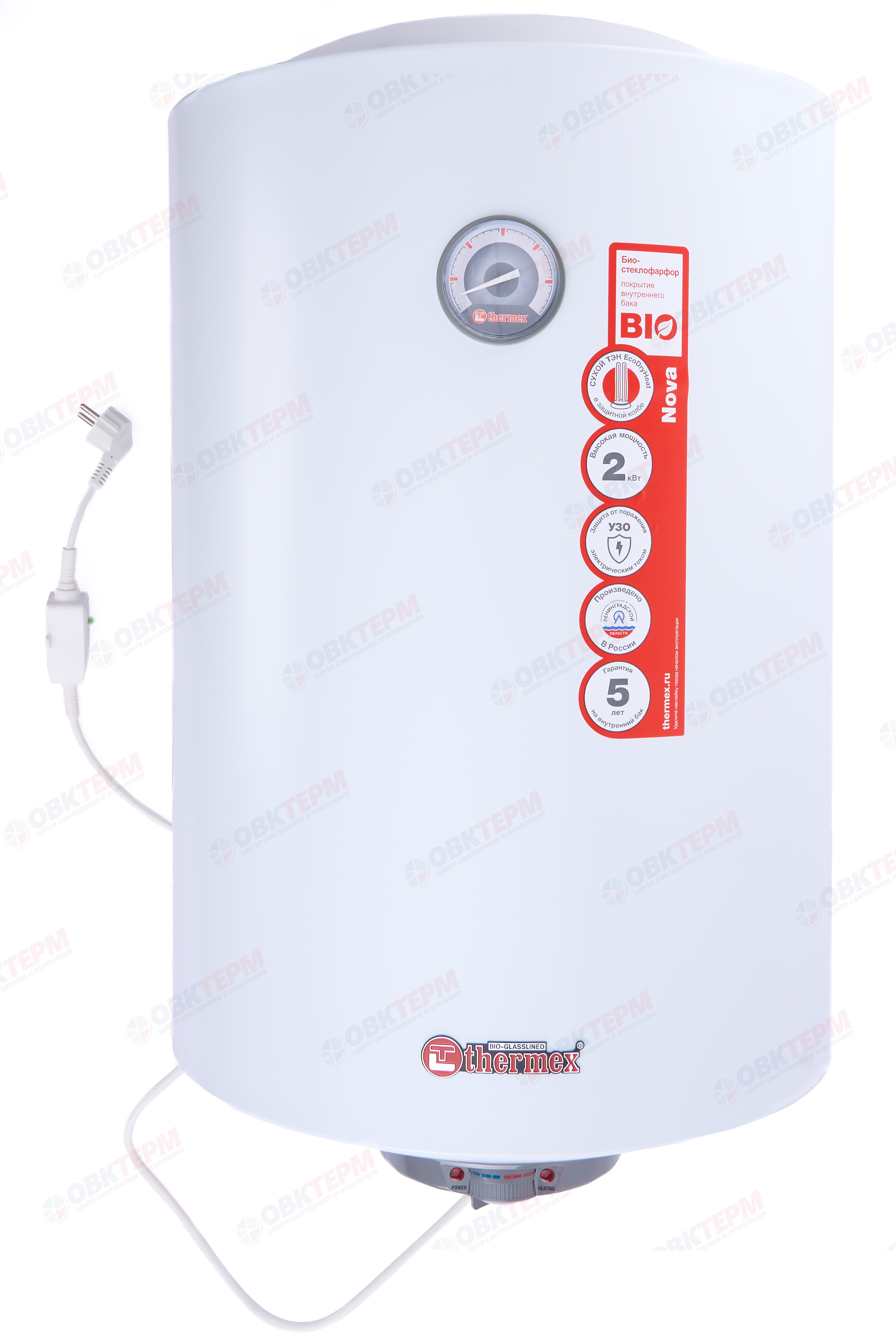 Водонагреватель электрический бытовой THERMEX Nova 100 V (вертик.,сухой,тэн 2,0 кВт, в903,ш445,г459) - Изображение №1