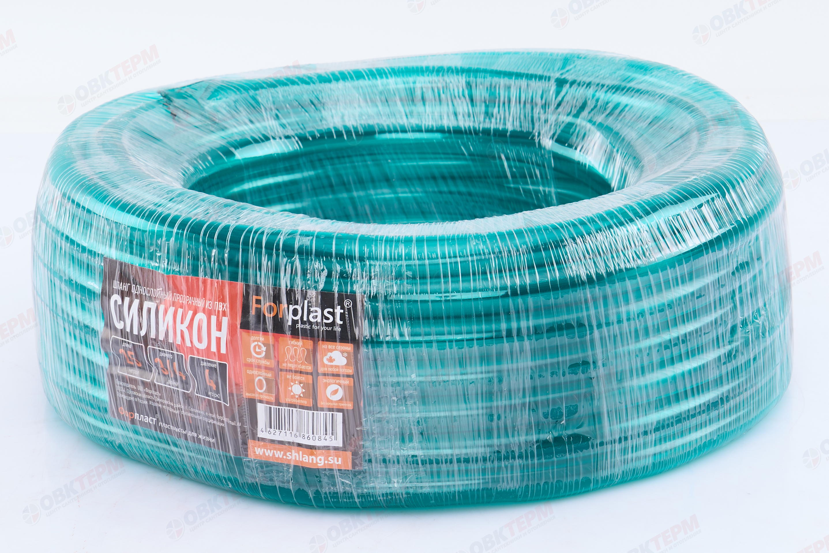 Шланг поливочный прозрачный "Силикон"   3/4"   ПВХ    1-слойный,армированный (25м) - Изображение №2