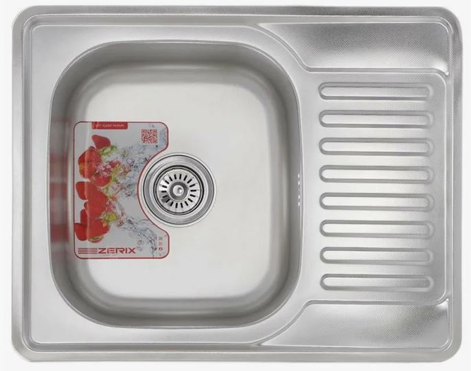 ZERIX мойка Z6350-08-180E (SATIN) ВРЕЗНАЯ /сифон (10шт/ящ) - изображение №1