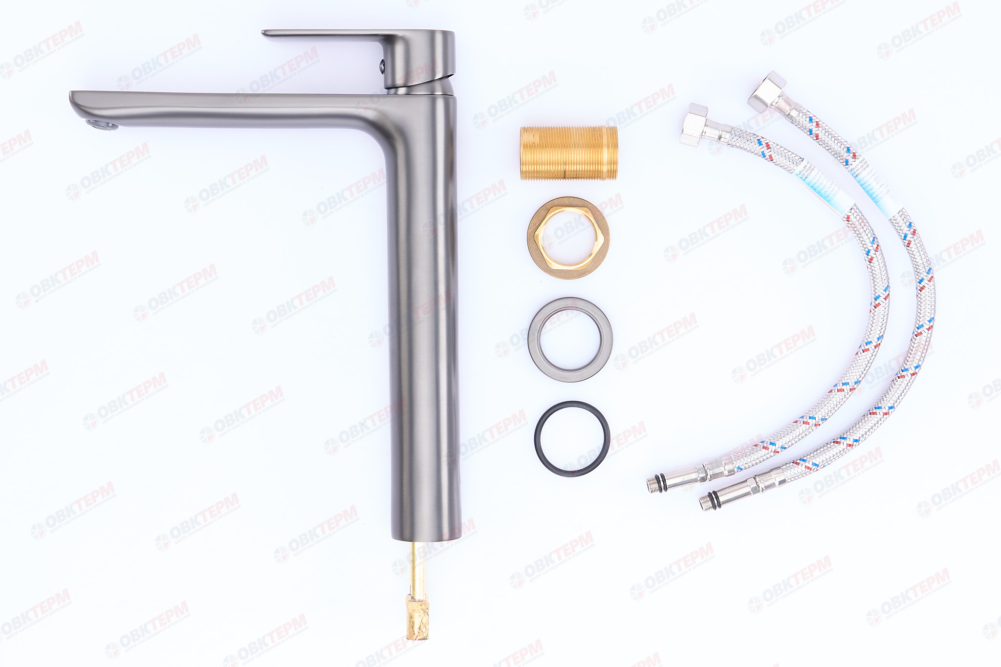 Смеситель д/умывальника MIXXUS PREMIUM ALEX 001 HIGH GRAPHITE (ф35мм) (10шт/ящ) - Изображение №3